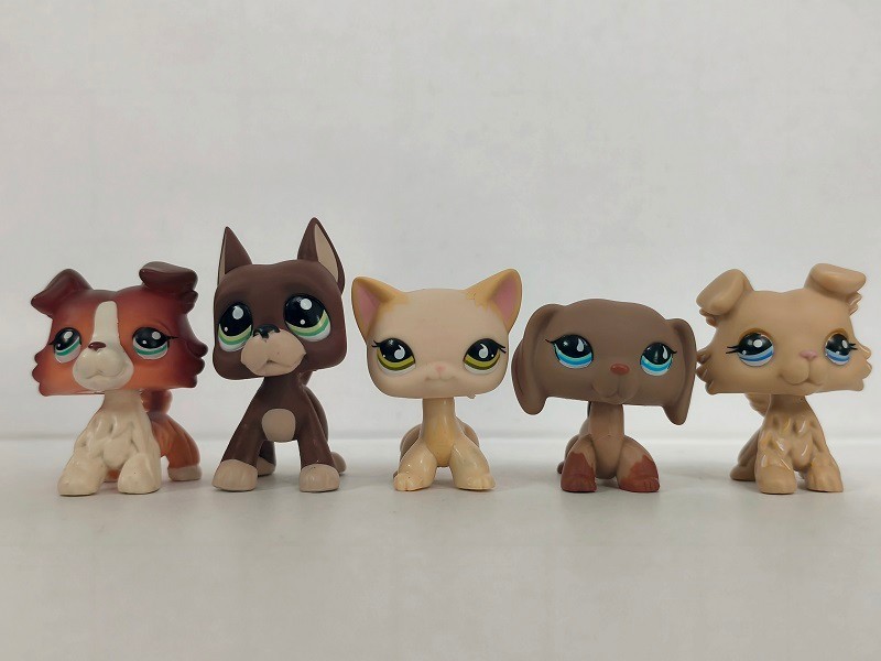 5pcs/lot Littlest Pet Shop Figure LPS Cat Dog #1542#1519#733#518#1194 Kid Toy
