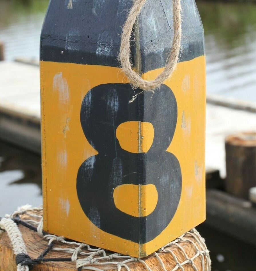 Weathered Look Coastal Living Fishing Decor, Replica Wood Buoy Float - WF-3