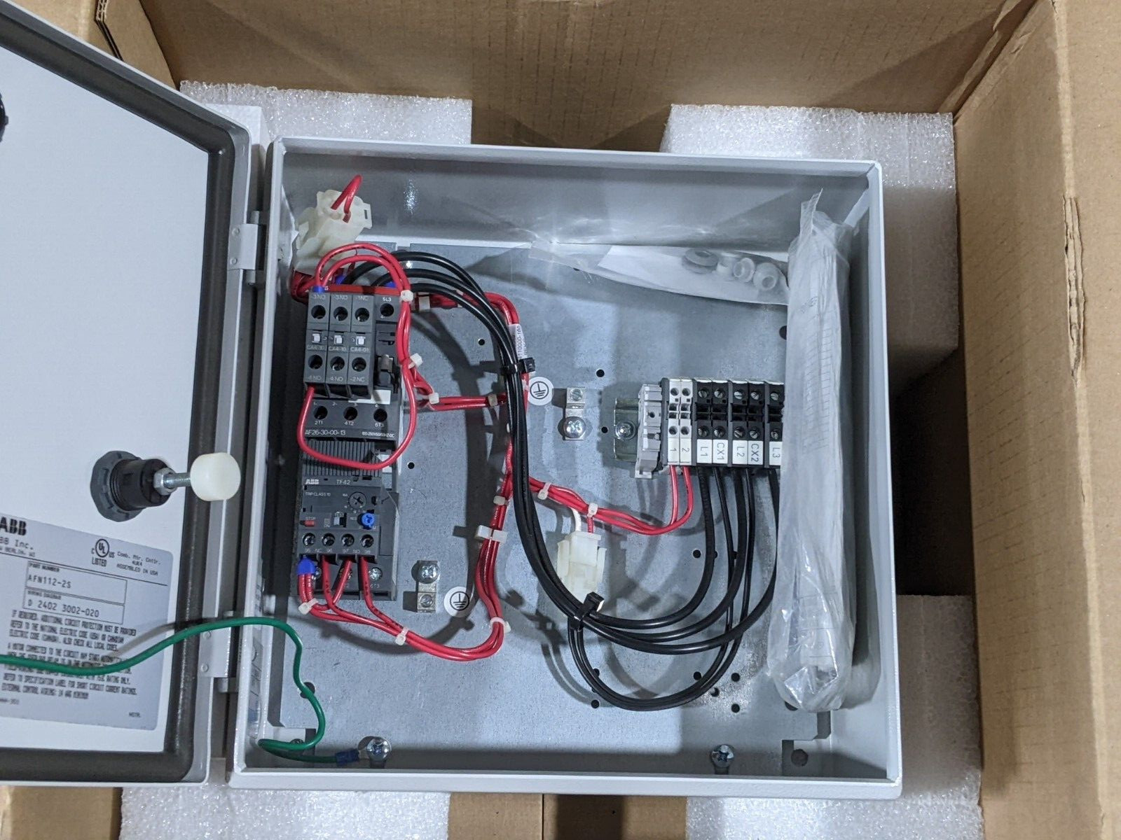 ABB AFN112-2S Non Combination Motor Starter Enclosure AF26-30-00-13 100-250 VAC