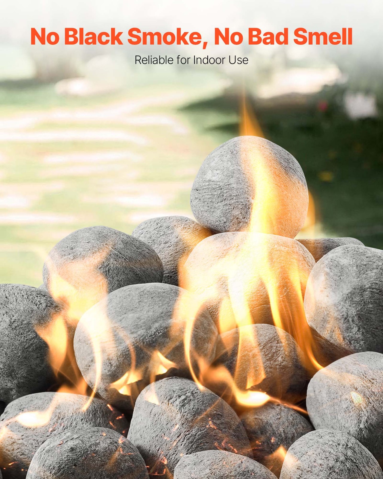 VEVOR 1-2 Inch 48 Pcs Ceramic Fire Pebble Stones Lava Rocks Reusable