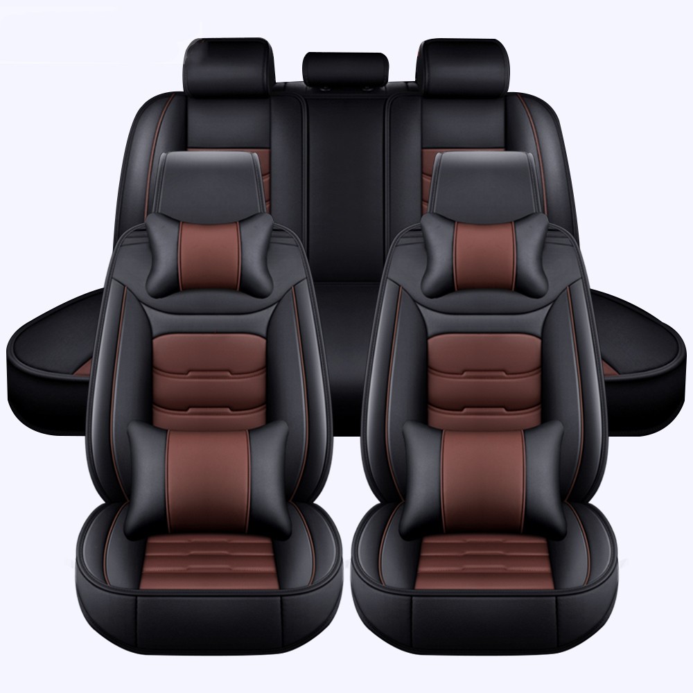 Leatherette Front Rear Car 5 Seat Covers Full Set Cushion Protector Universal