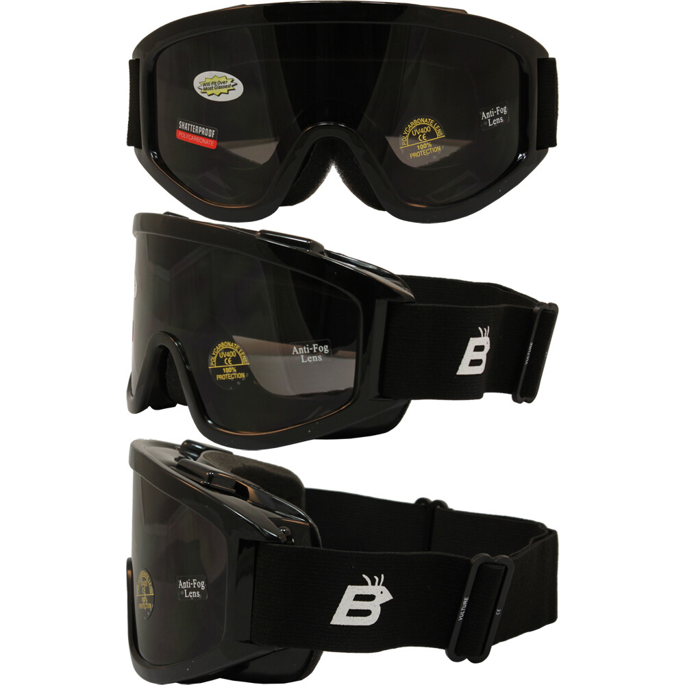 Burning Man Special - Motorcycle Goggles Fit Over Glasses Anti Fog Smoke Lenses