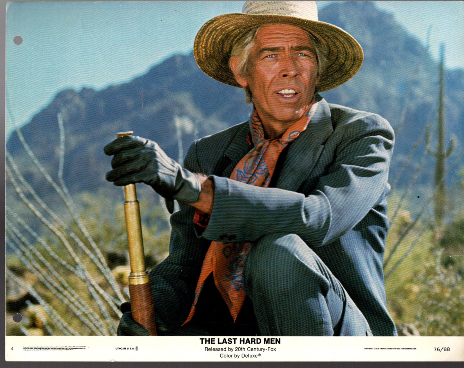 7 Lobby Cards 1976 THE LAST HARD MEN Charlton Heston, James Coburn