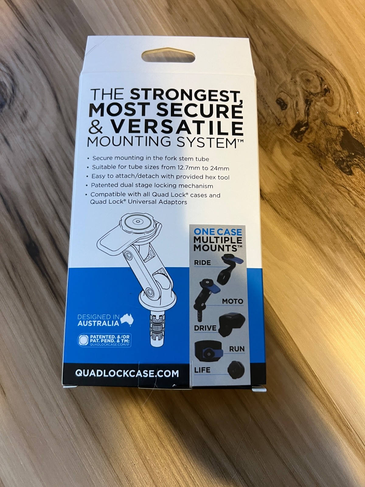 NEW Quad Lock Motorcycle Fork Stem Mount Quadlock Phone