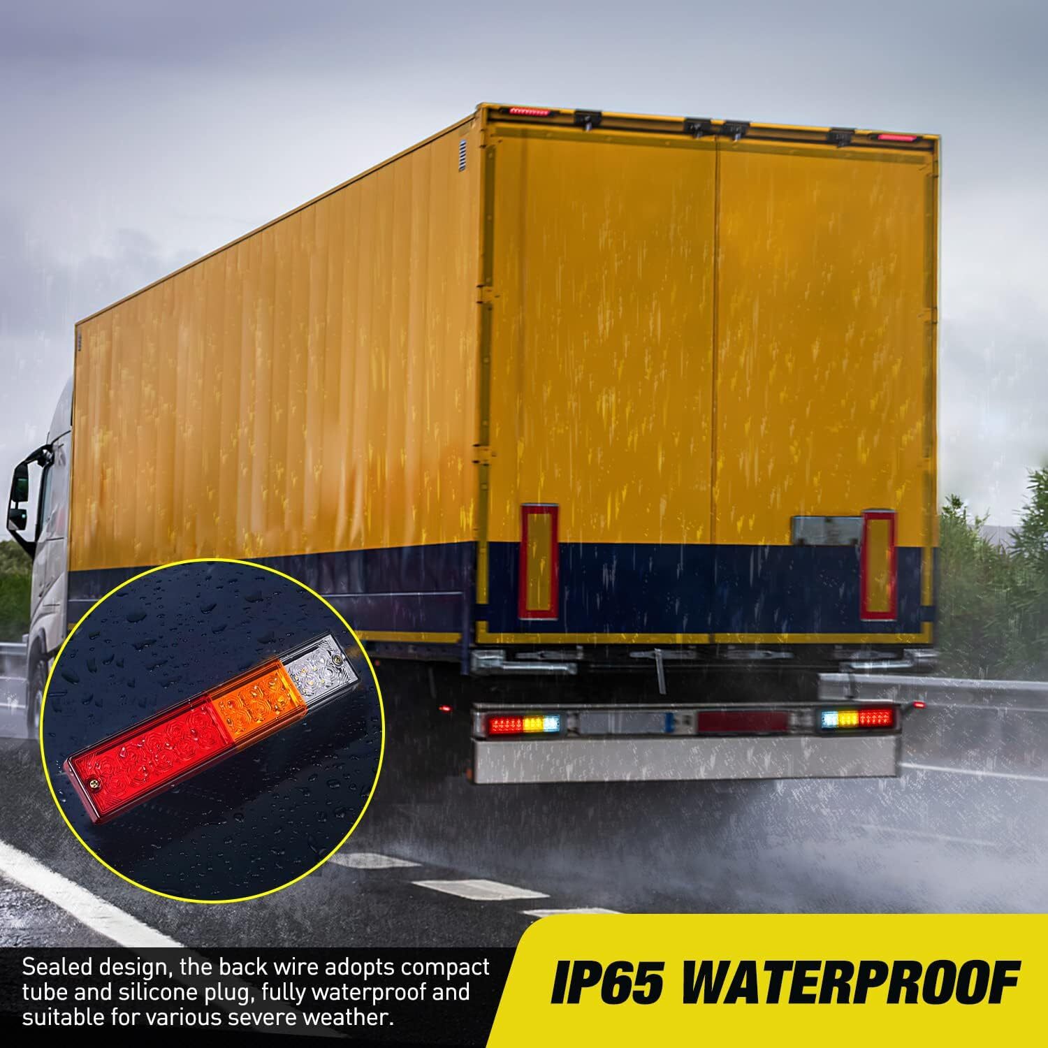 Nilight 6 Inch Oval Trailer Tail Light with flush Mount Grommets Plugs