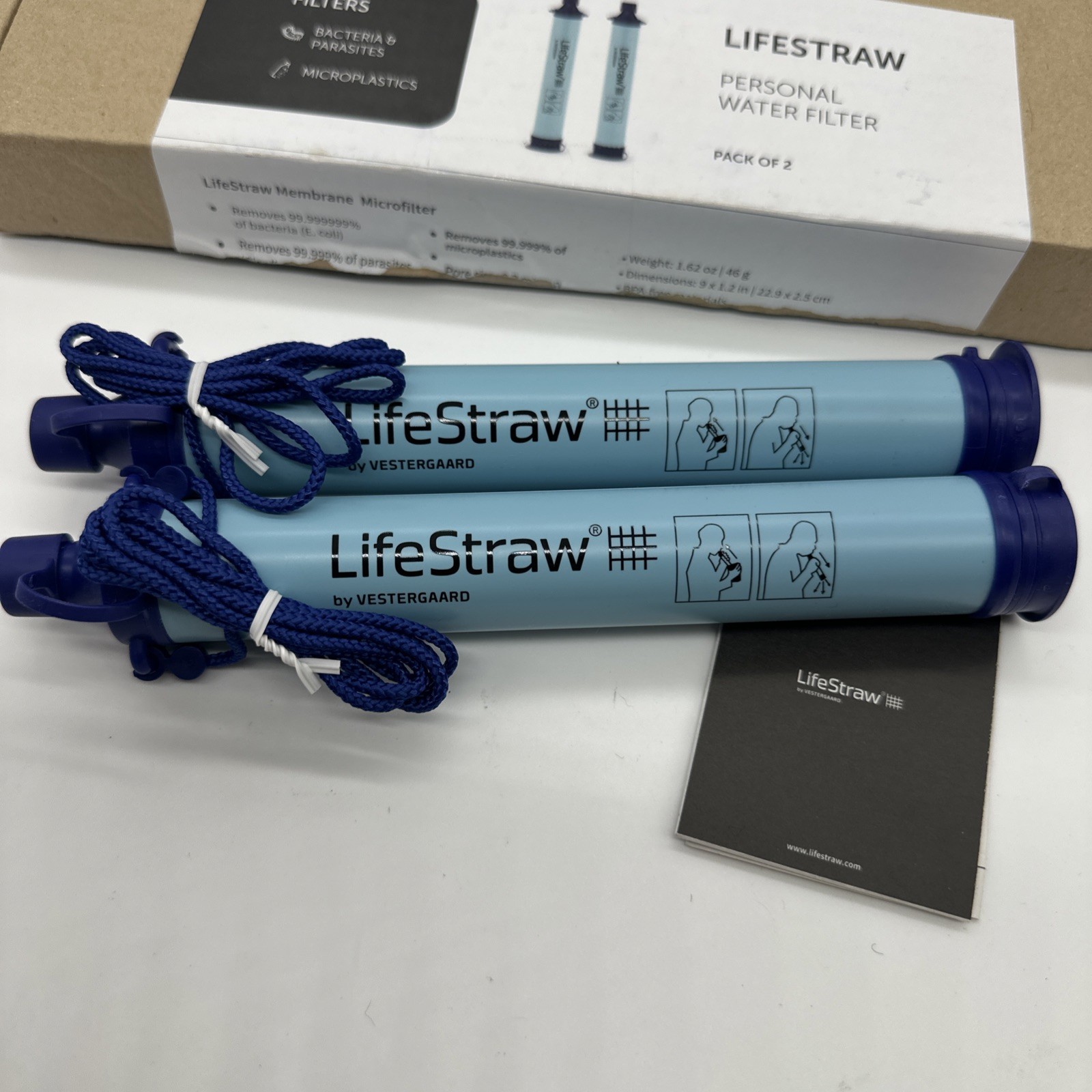 Lifestraw Personal Water Filter Hiking Camping Travel Emergency 2 Pack