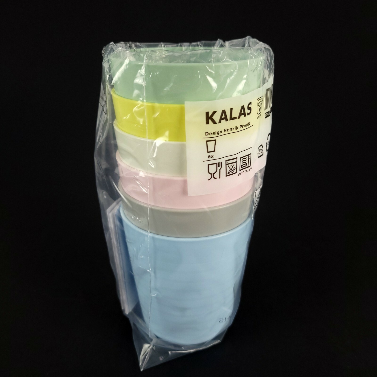 Ikea Kalas Children Kids Plastic Cups Pastel Colors 6 Cups New 8oz