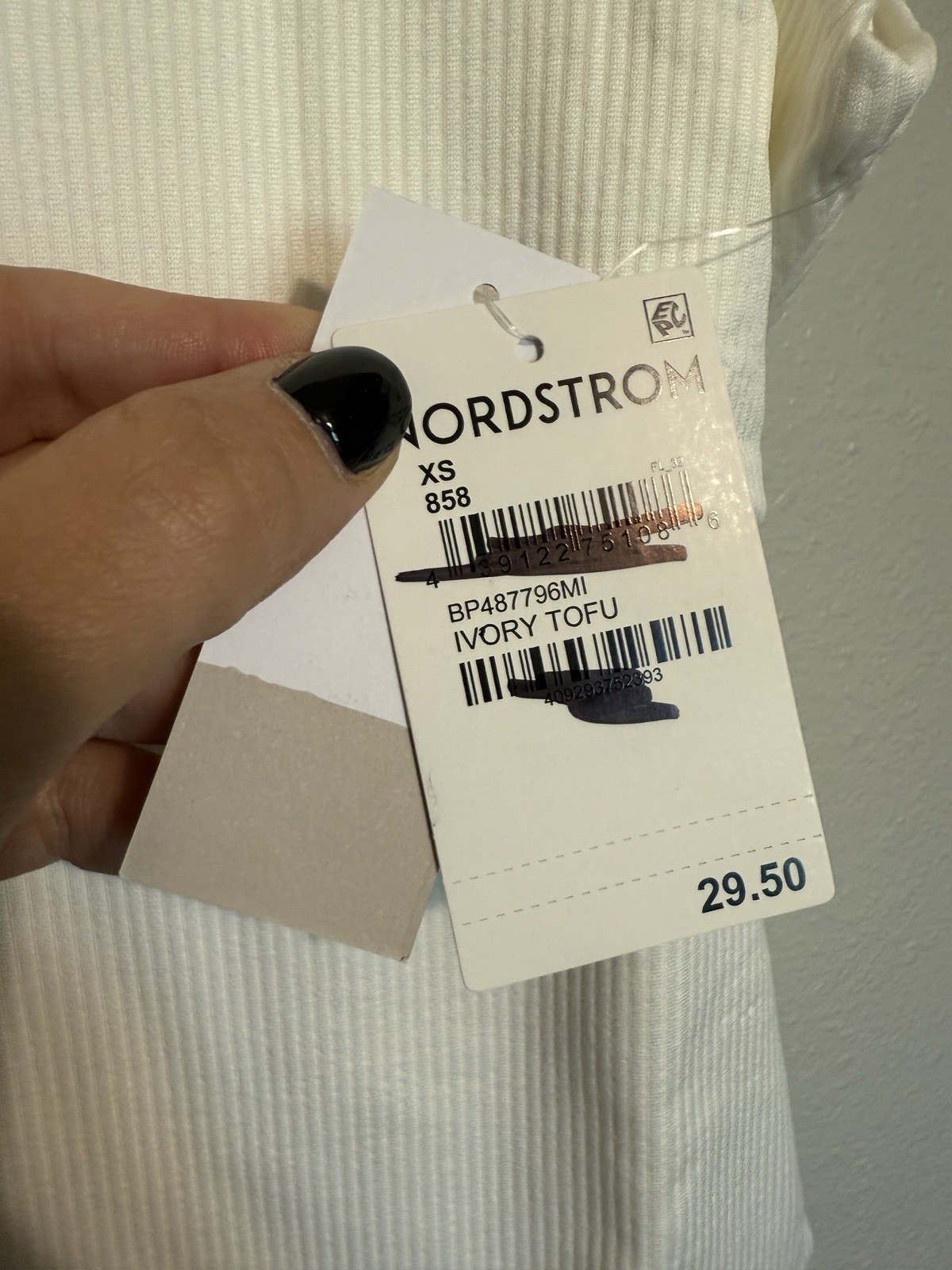 BP. Nordstrom Butter Tank Ribbed Bodysuit in Ivory Tofu Womens Size XS NWT