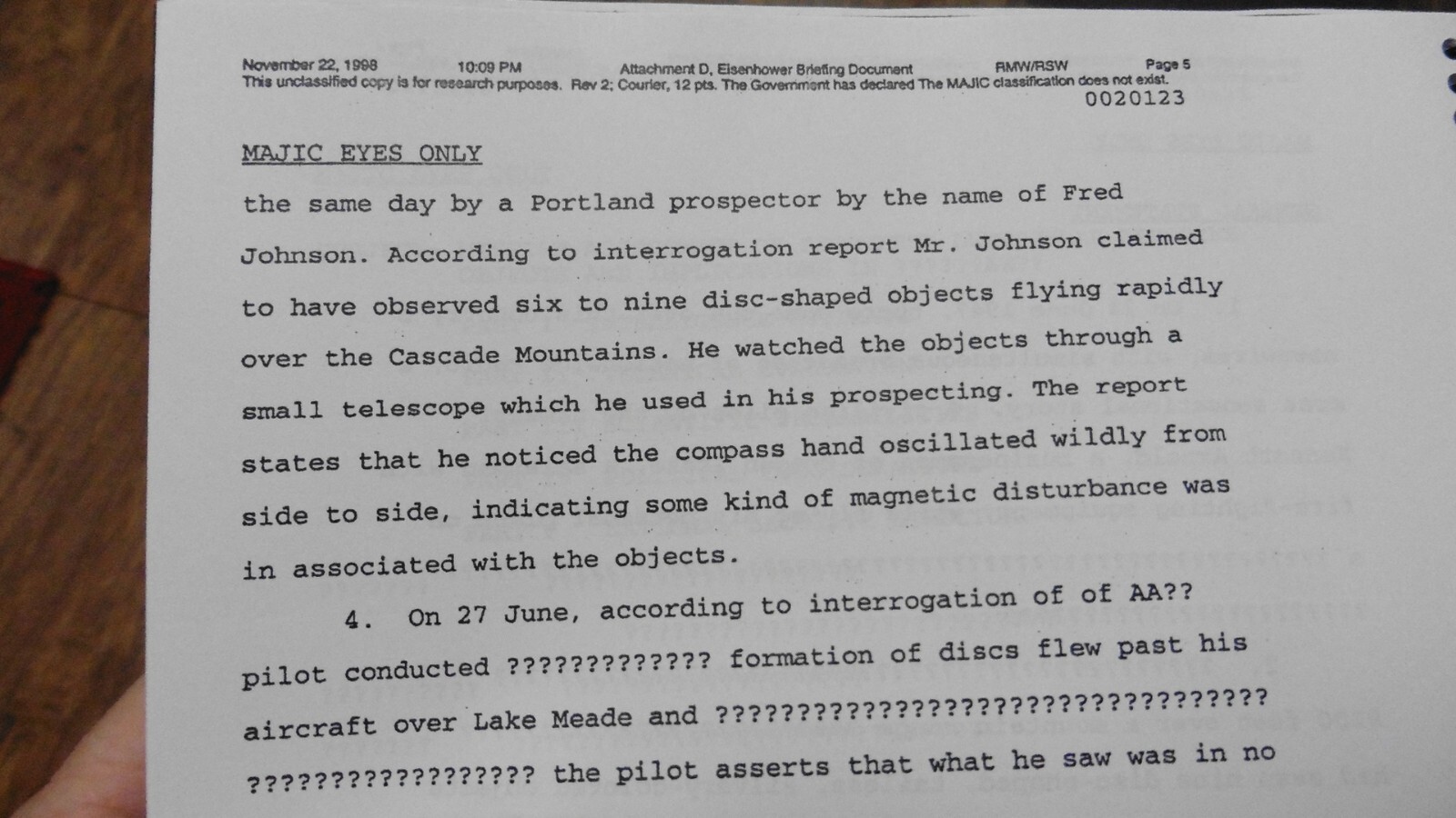 (A-55) MJ-12 MAJESTIC REPORT ROSWELL UFO Alien crash ship "top secret" documents