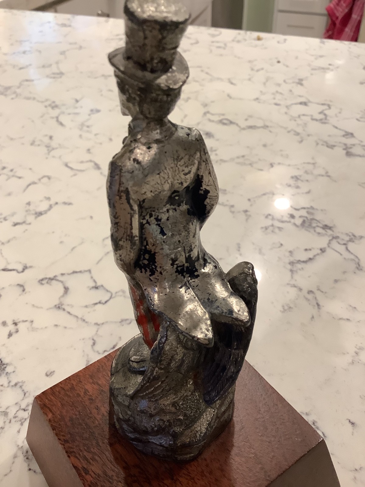 Vintage 1930s Hood Ornament Featuring Uncle Sam with Eagle by his Feet