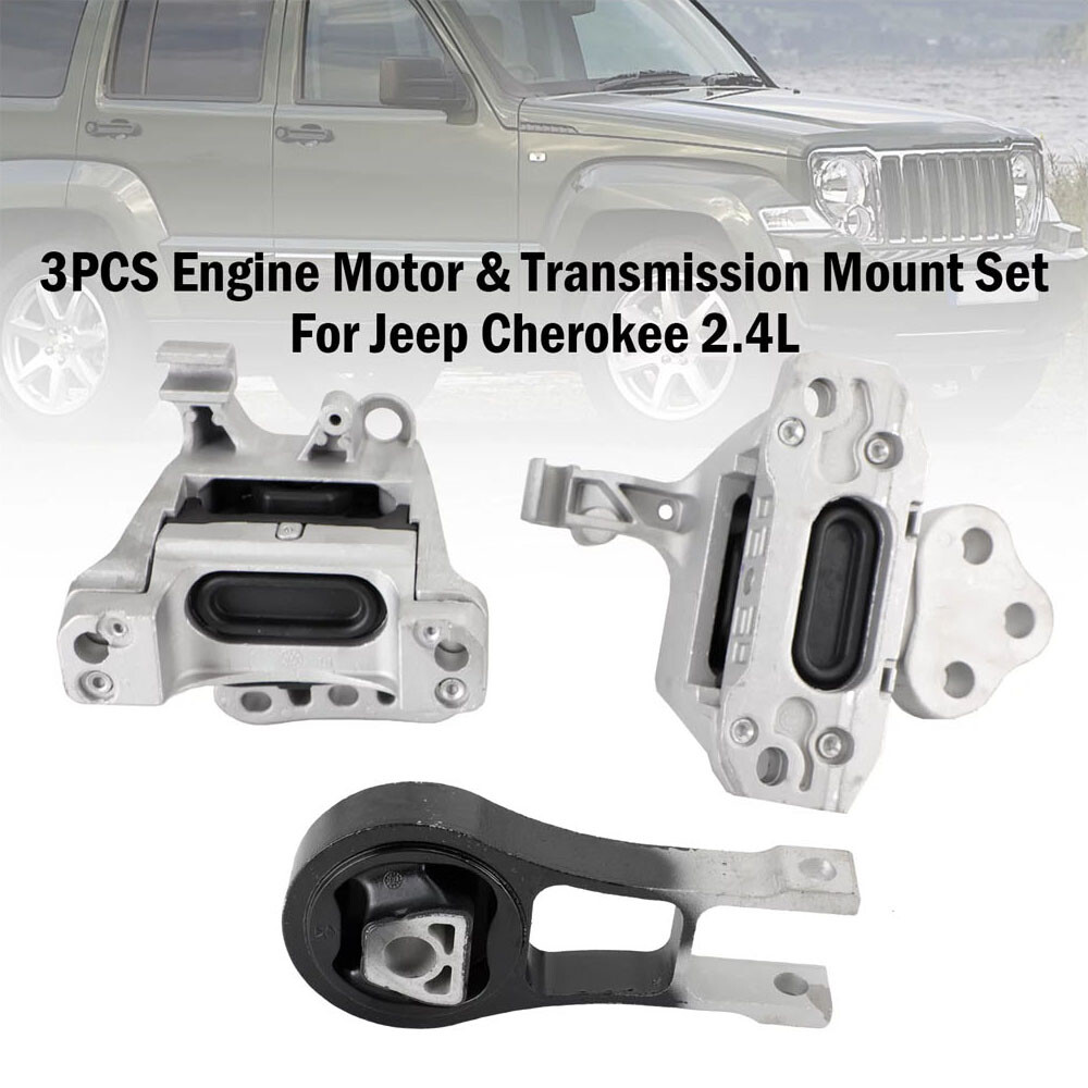 3 Pcs Complete Engine Motor &Transmission Mounts for Jeep Cherokee 2.4L 2014-19