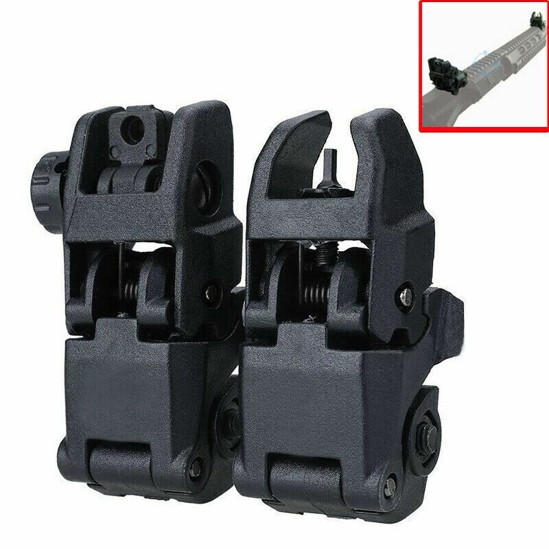 NEW Flip Up Sight New Generation Front & Rear Back Up Sight Set Black