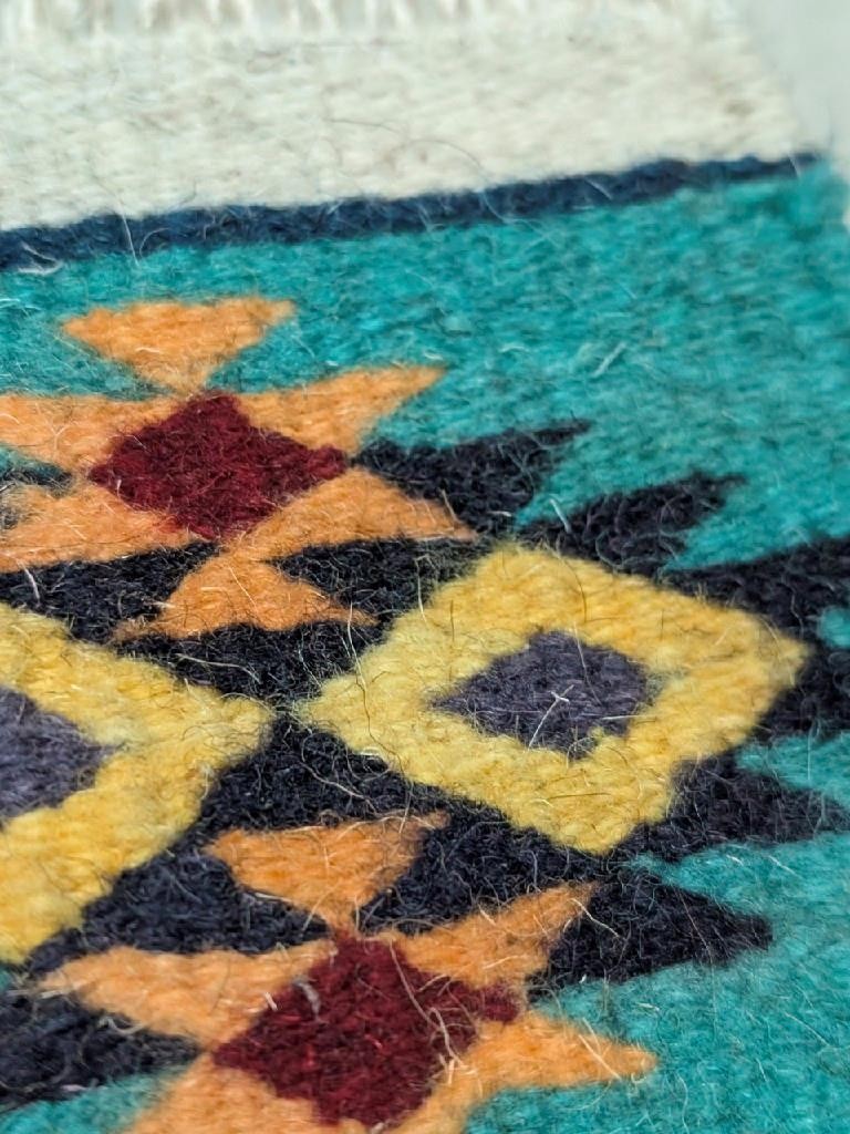 vintage NATIVE AMERICAN handcrafted WOOL woven trivets COASTERS southwestern