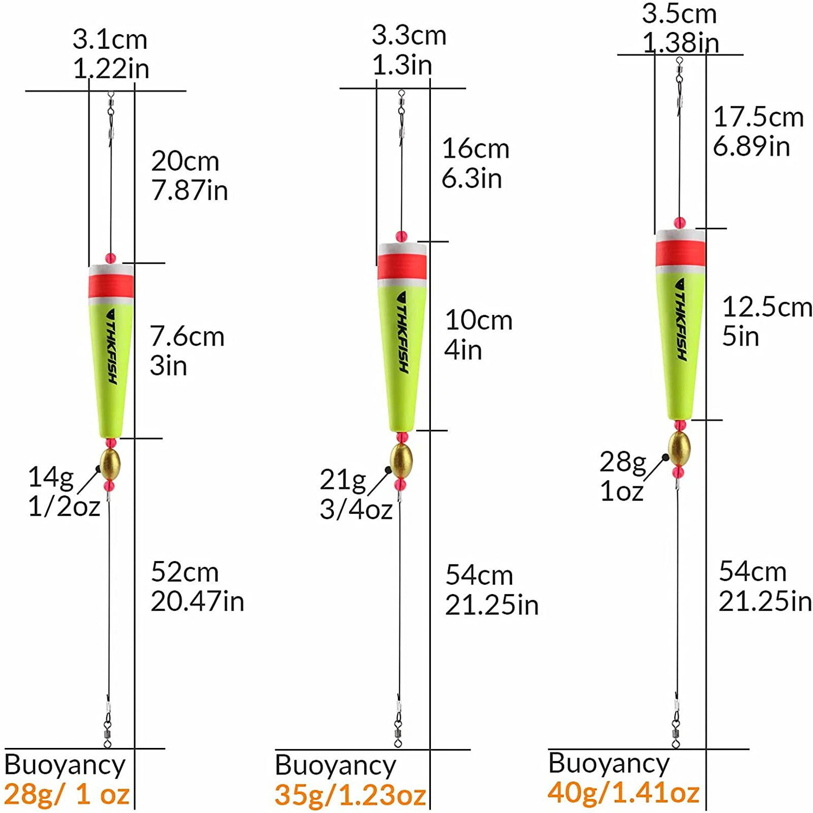 4PCS Fishing Floats Bobbers Fishing Popping Cork Trout Float Rig Weighted Pop