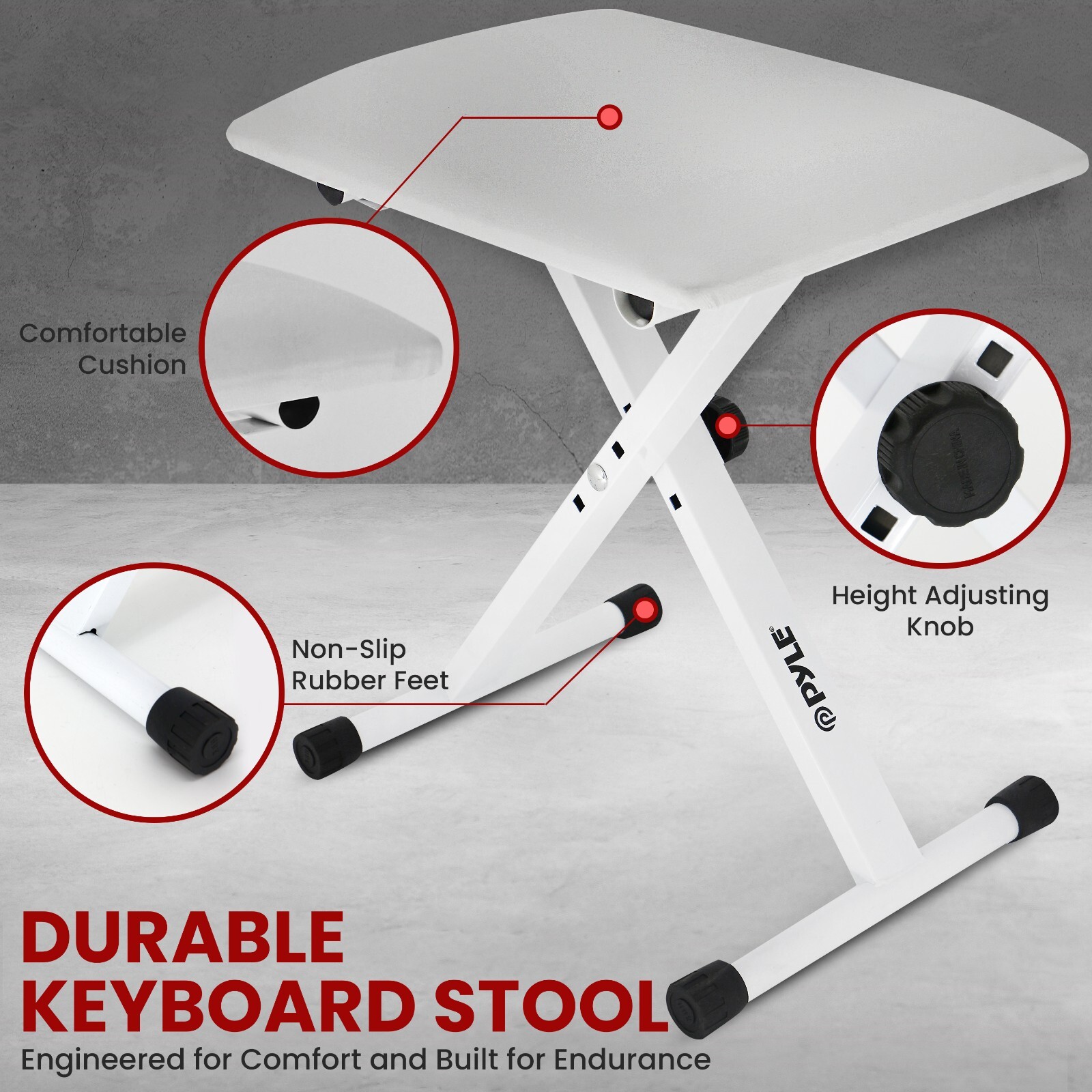 Pyle Heavy-Duty Keyboard Accessories-Keyboard Stand, Headset, Keyboard Stool