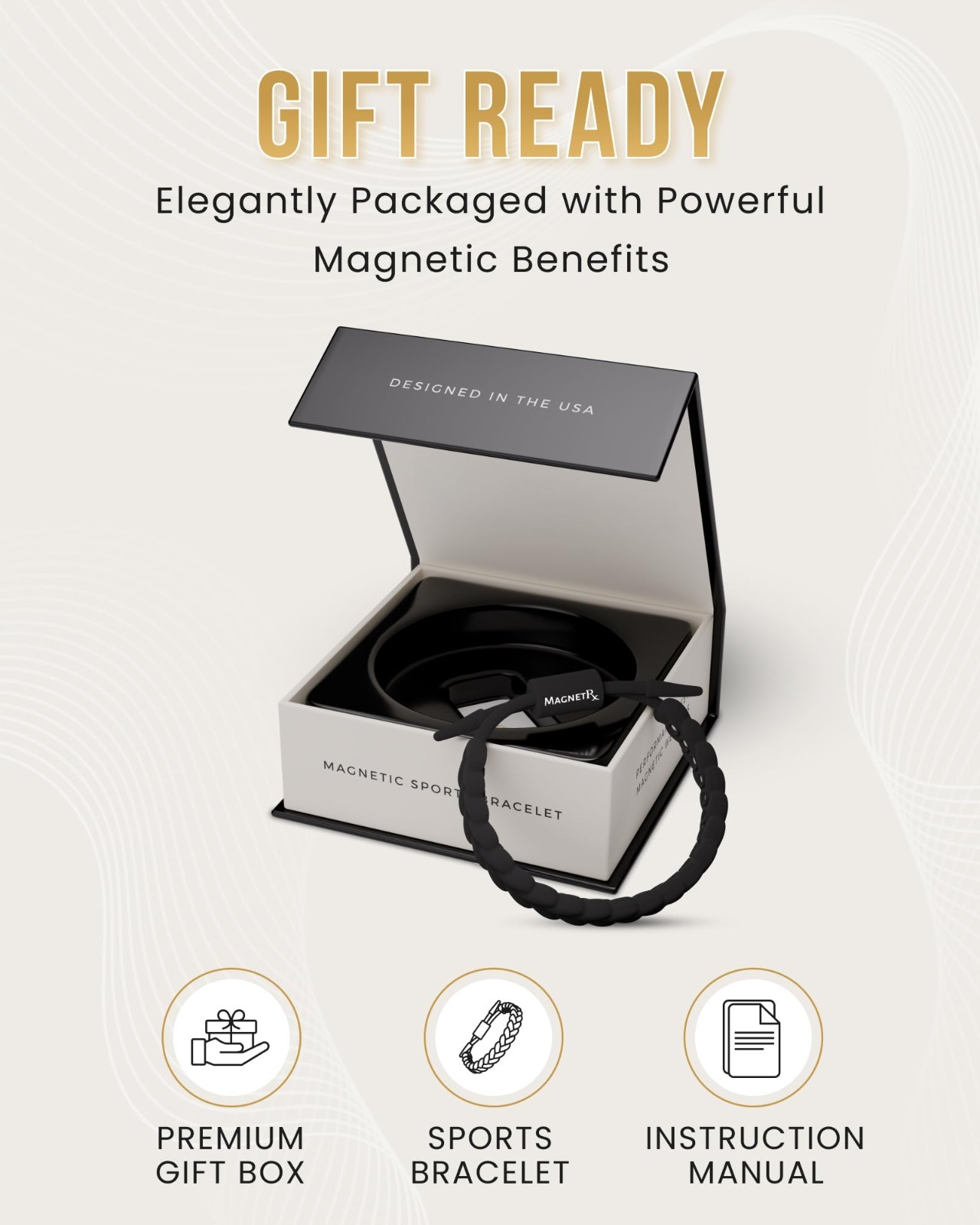 MagnetRX® Magnetic Sports Bracelet for Men Ultra Strength Magnetic for Unisex