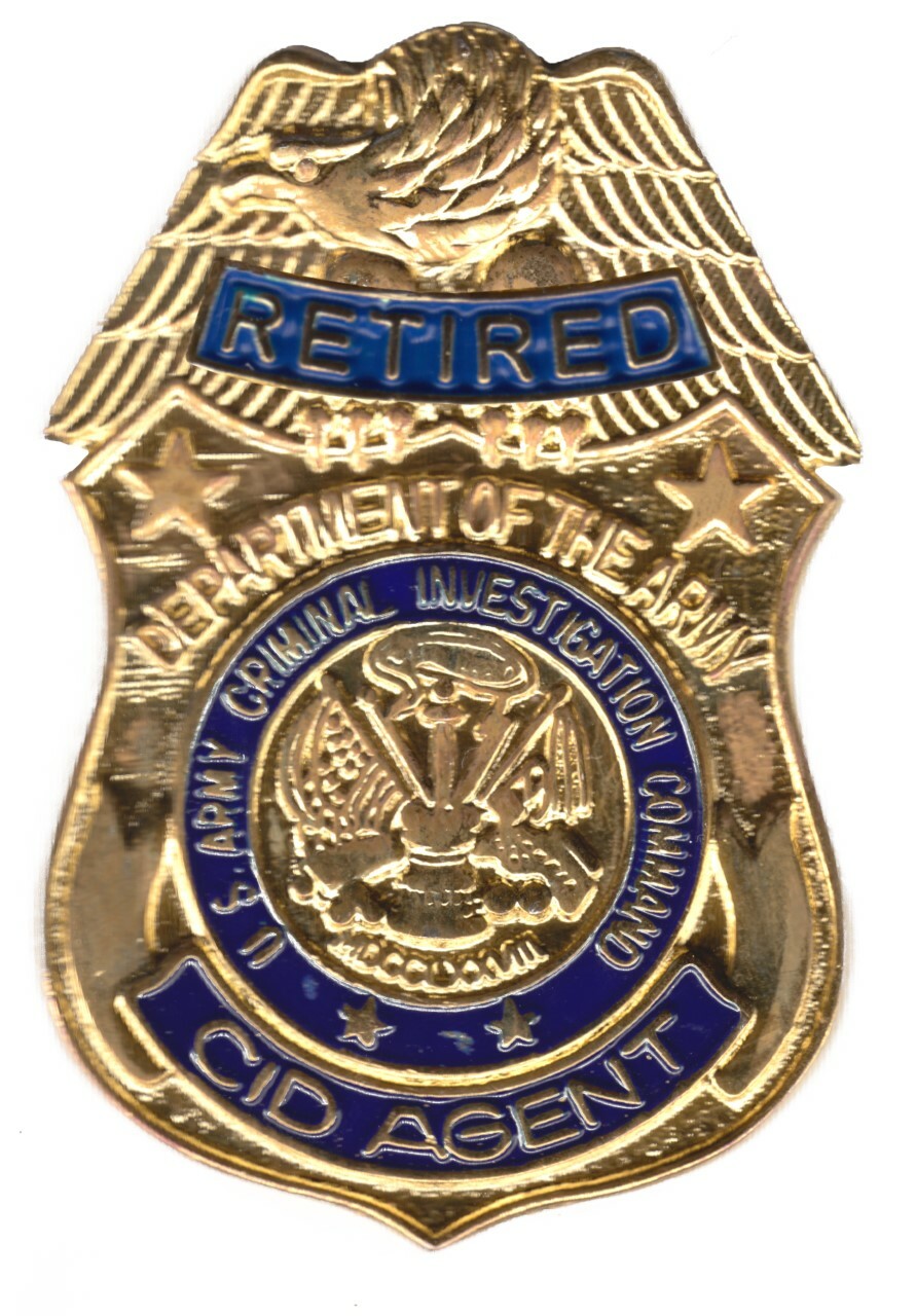 US Army COUNTERINTELLIGENCE (ACI) "RETIRED" full size Badge . With pins