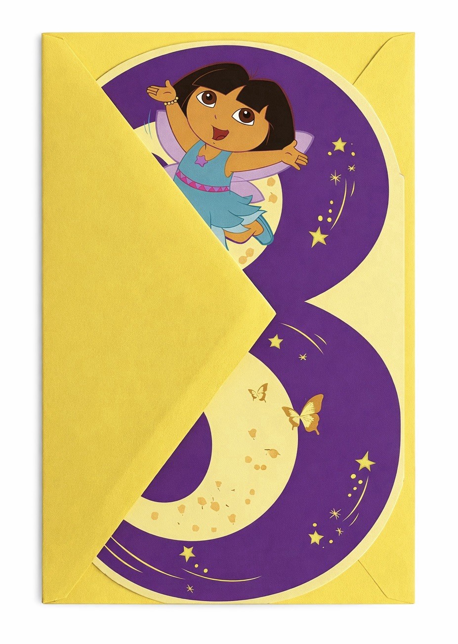 Dora the Explorer 3rd Birthday Card w/ Removable Stickers American Greetings NEW