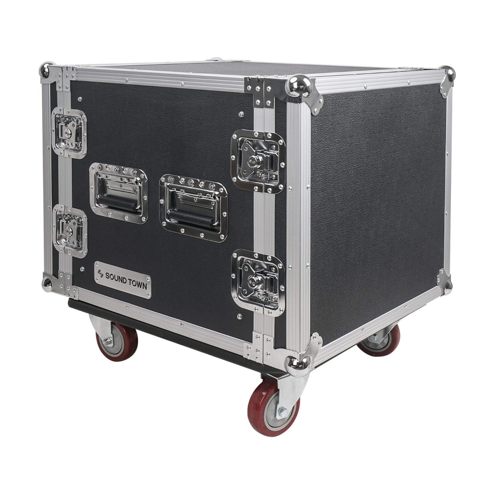 Sound Town 10U Rack/Road Case, with 21” Depth, Casters, Plywood (STRC-10UW)