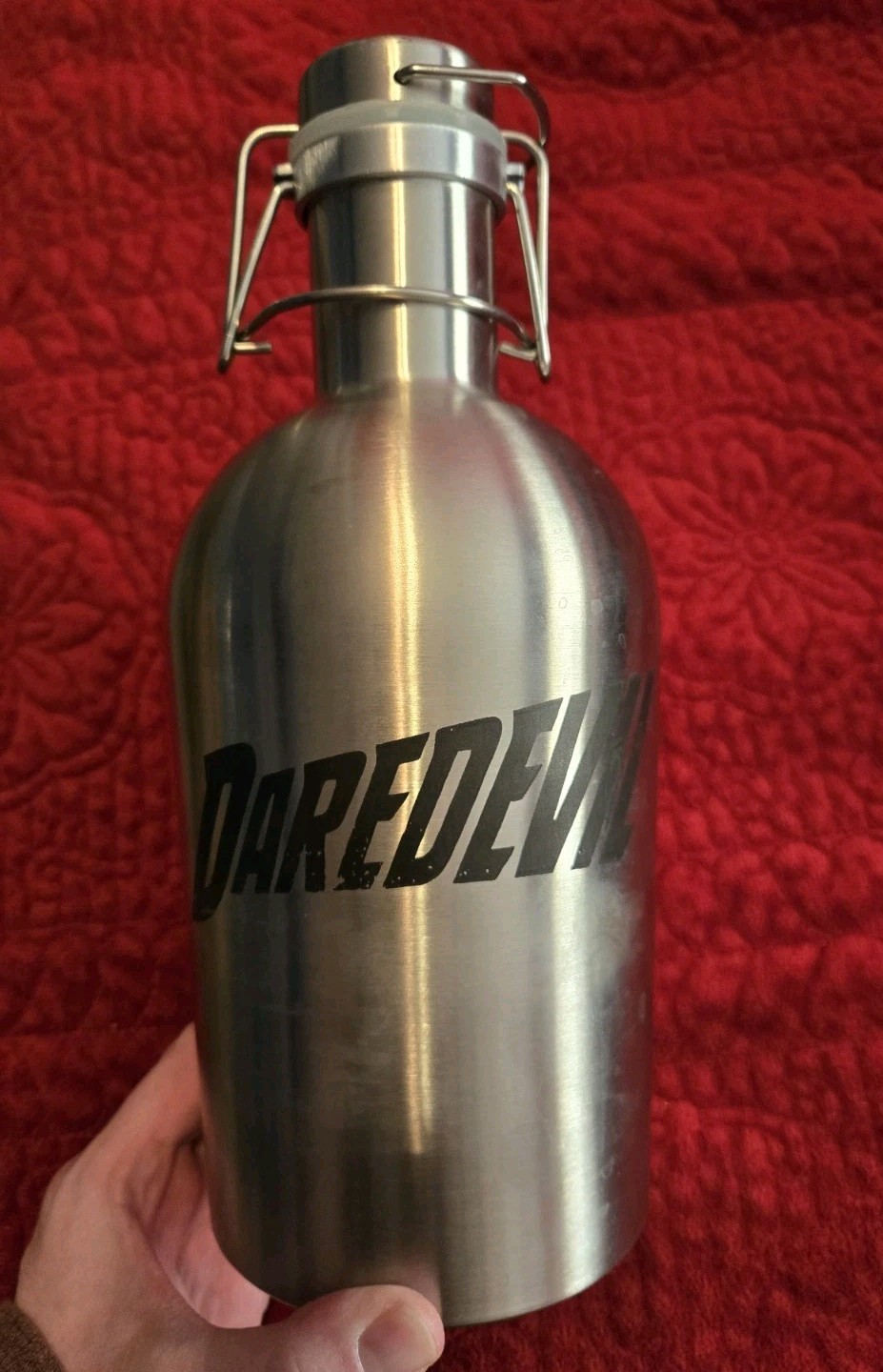 64 oz. Stainless Steel Beverage Growler with Swing Top Lid and Daredevil Art