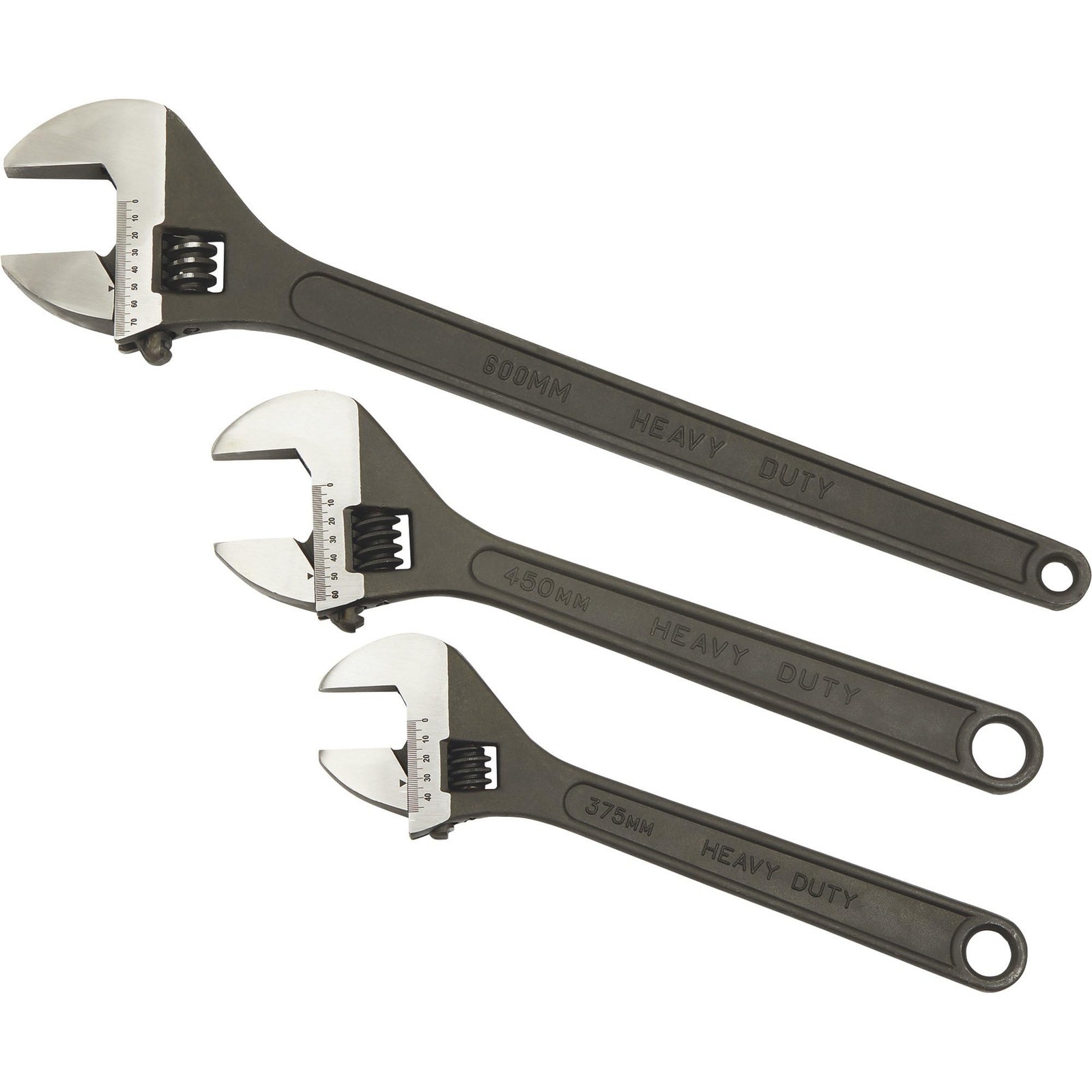 Klutch Jumbo Adjustable Wrench Set, 3-Pc.