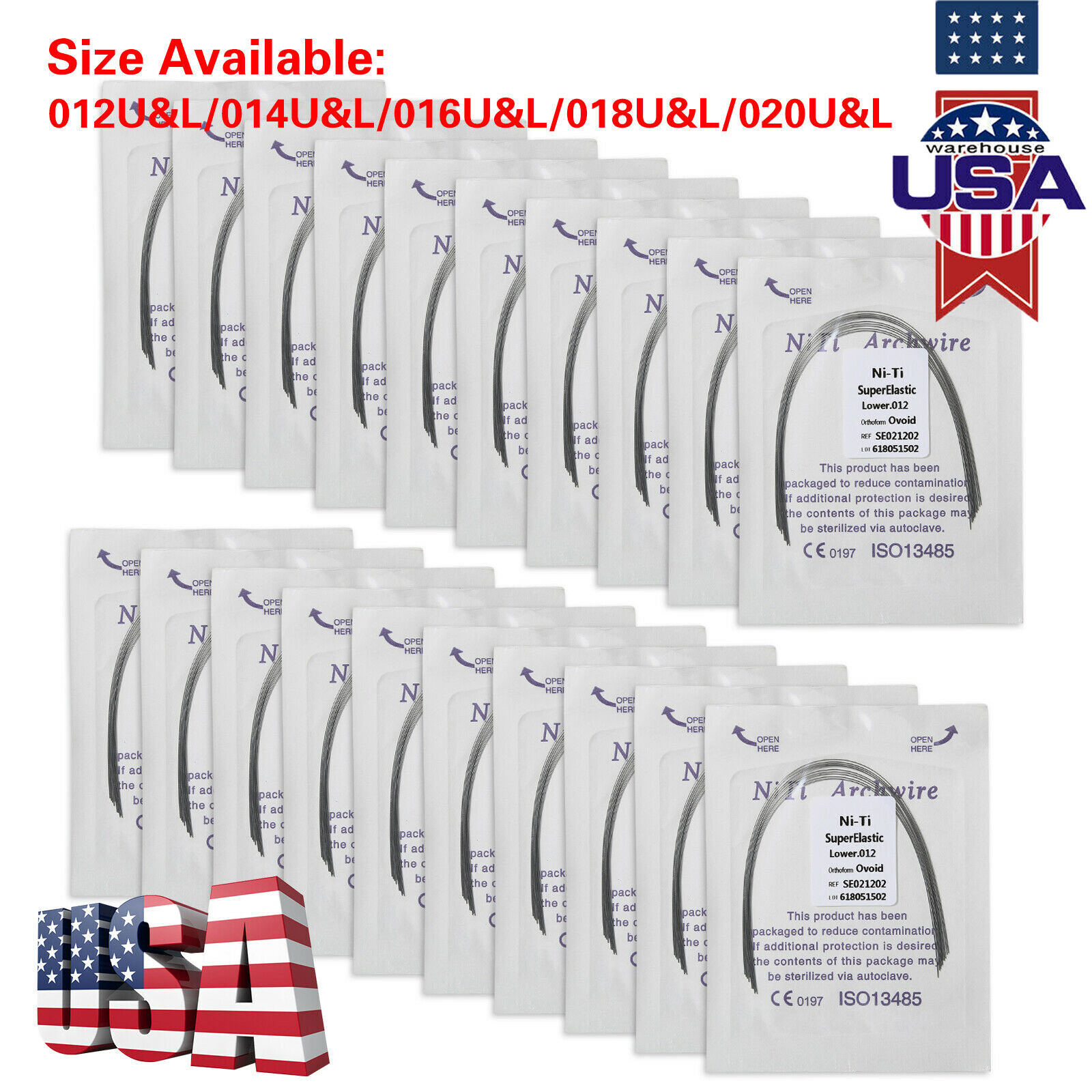 Dental Orthodontic Super Elastic Niti Arch Wire Round Ovoid Form Archwire All