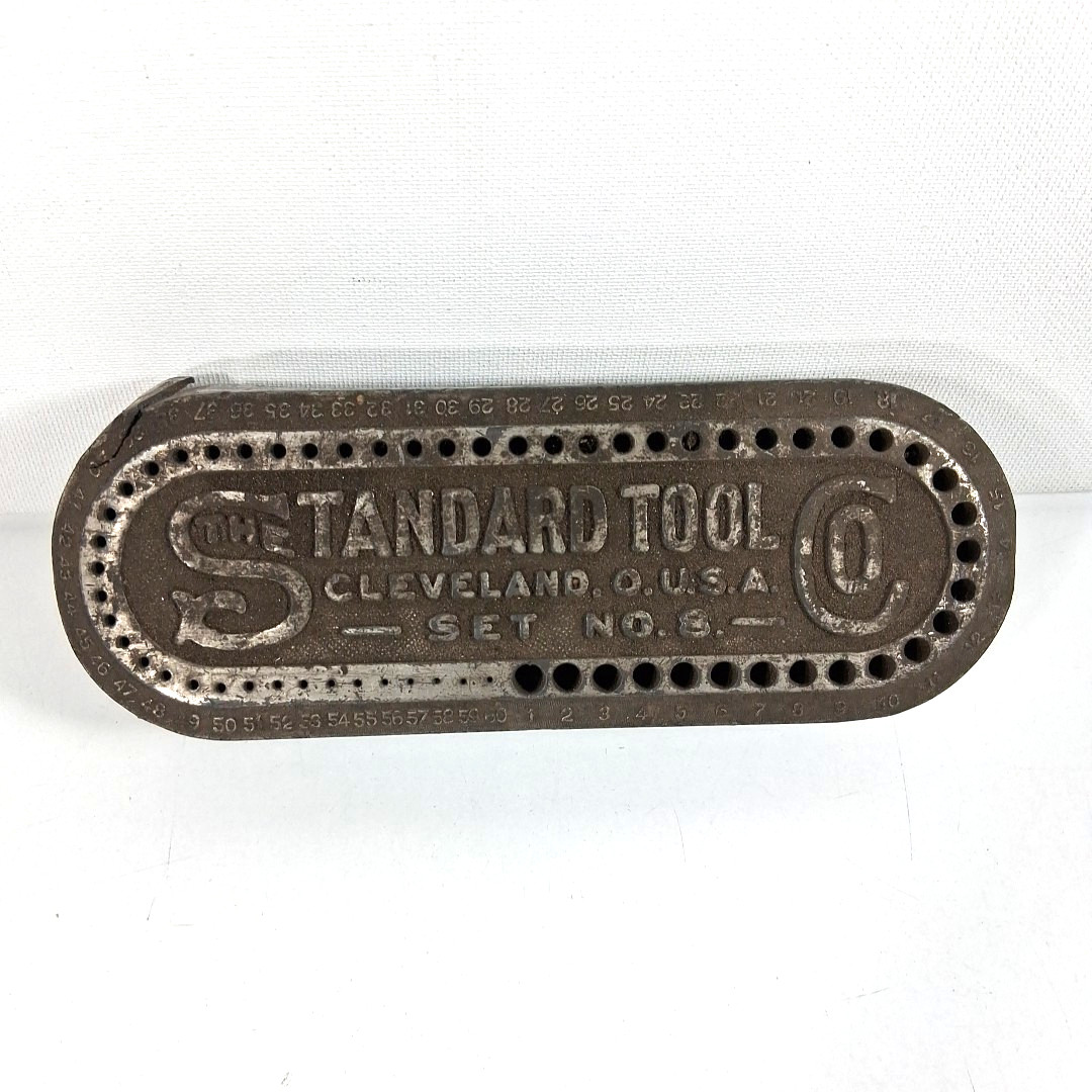 Vintage Standard Tool Co. Cleveland OH USA Set No. 8 Drill Bit Holder