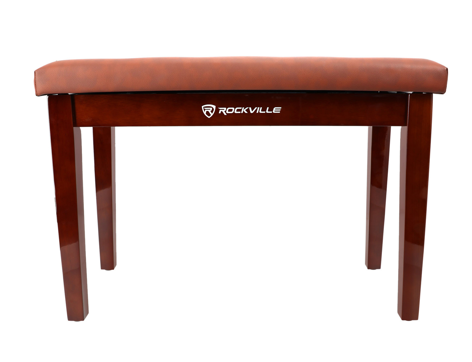 Rockville PB7 BROWN Premium Piano Bench w/Thailand Wood, Comfy Padding + Storage