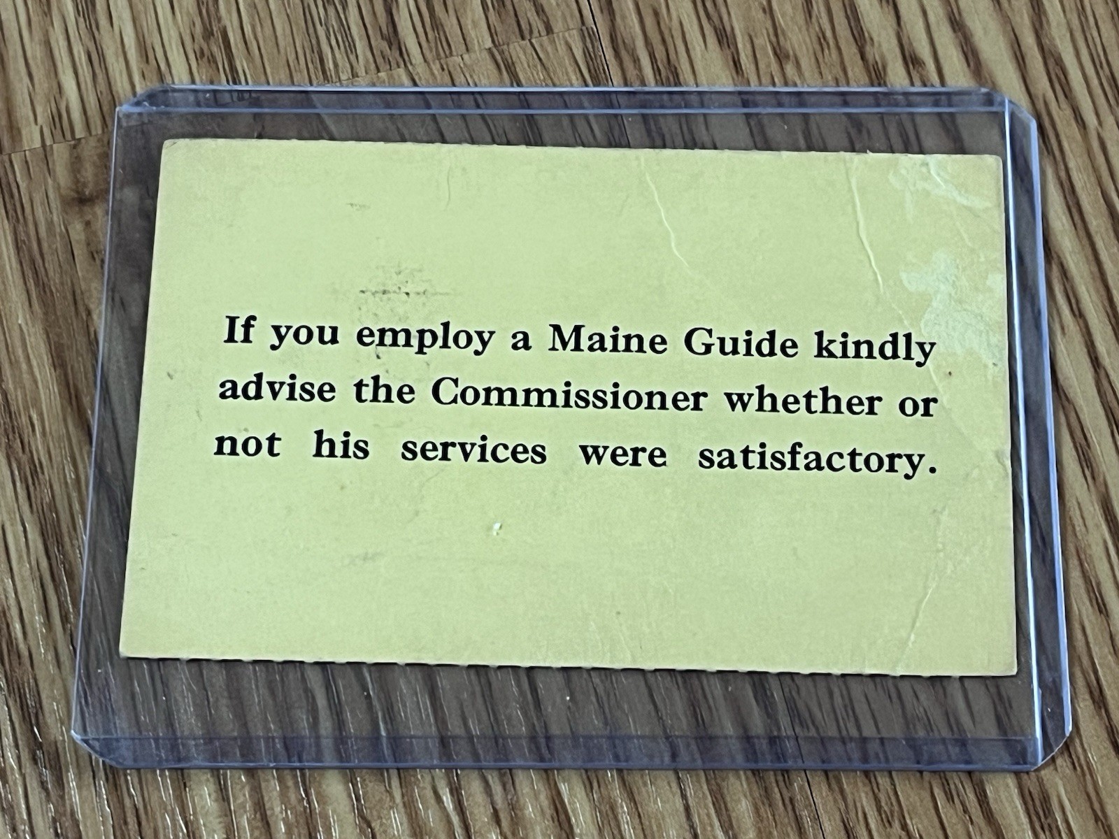 1961 MAINE NON-RESIDENT HUNTING LICENSE