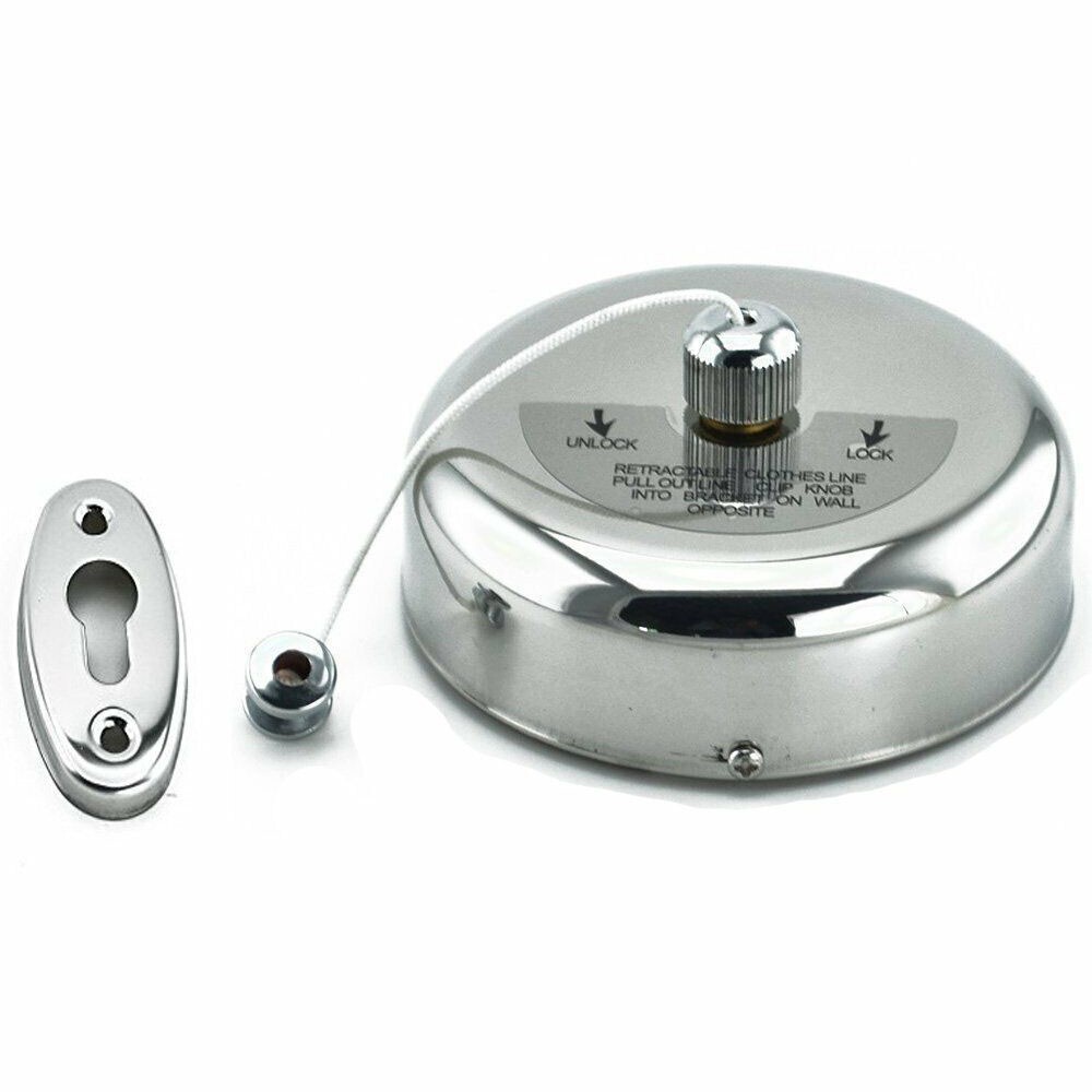 9ft Retractable Clothesline In/ Outdoor Hanging load-bearing 11lb Screw Fixation