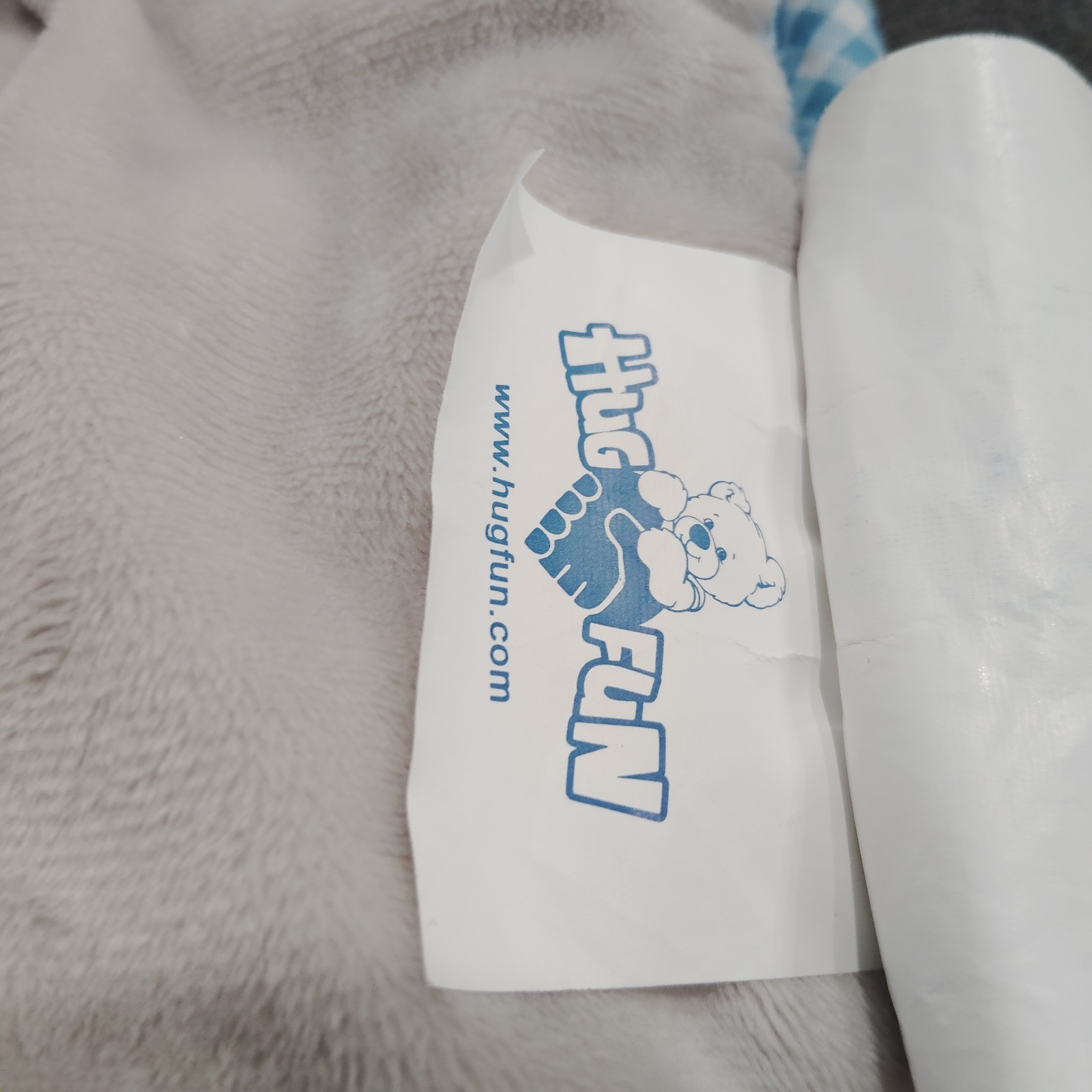 Hug Fun Costco Gray/Blue Plush Teddy Bear Full Zip Kids Sleeping Bag 66 x 28