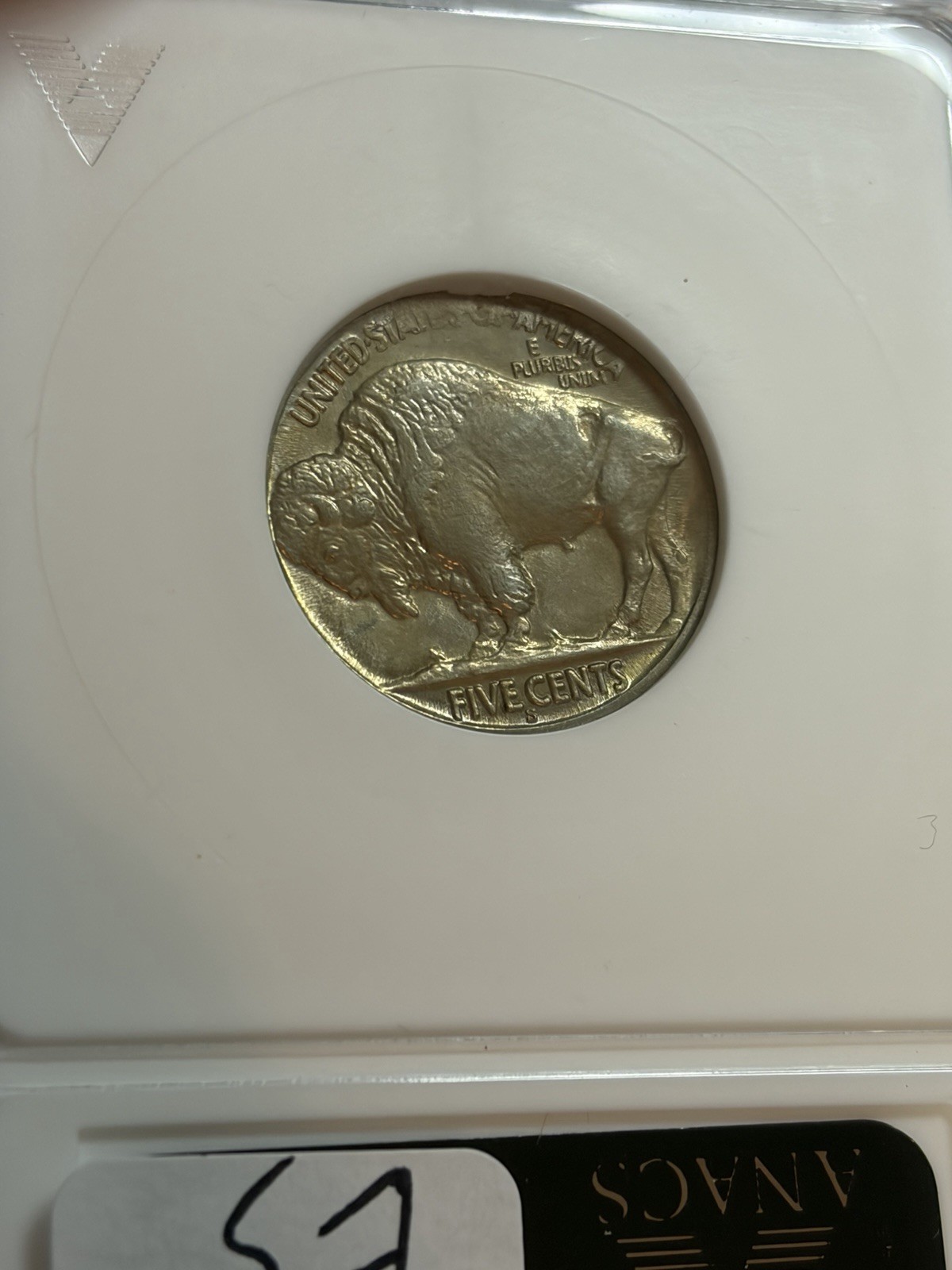 1937-S BUFFALO NICKEL ANACS MS62 OLD SOAPBOX HOLDER NICE LUSTER