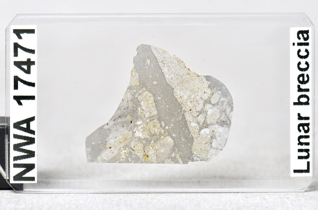 Meteorite NWA 17471 rare LUNAR crazy MELT VEIN !! Microscope Slide Thin Section