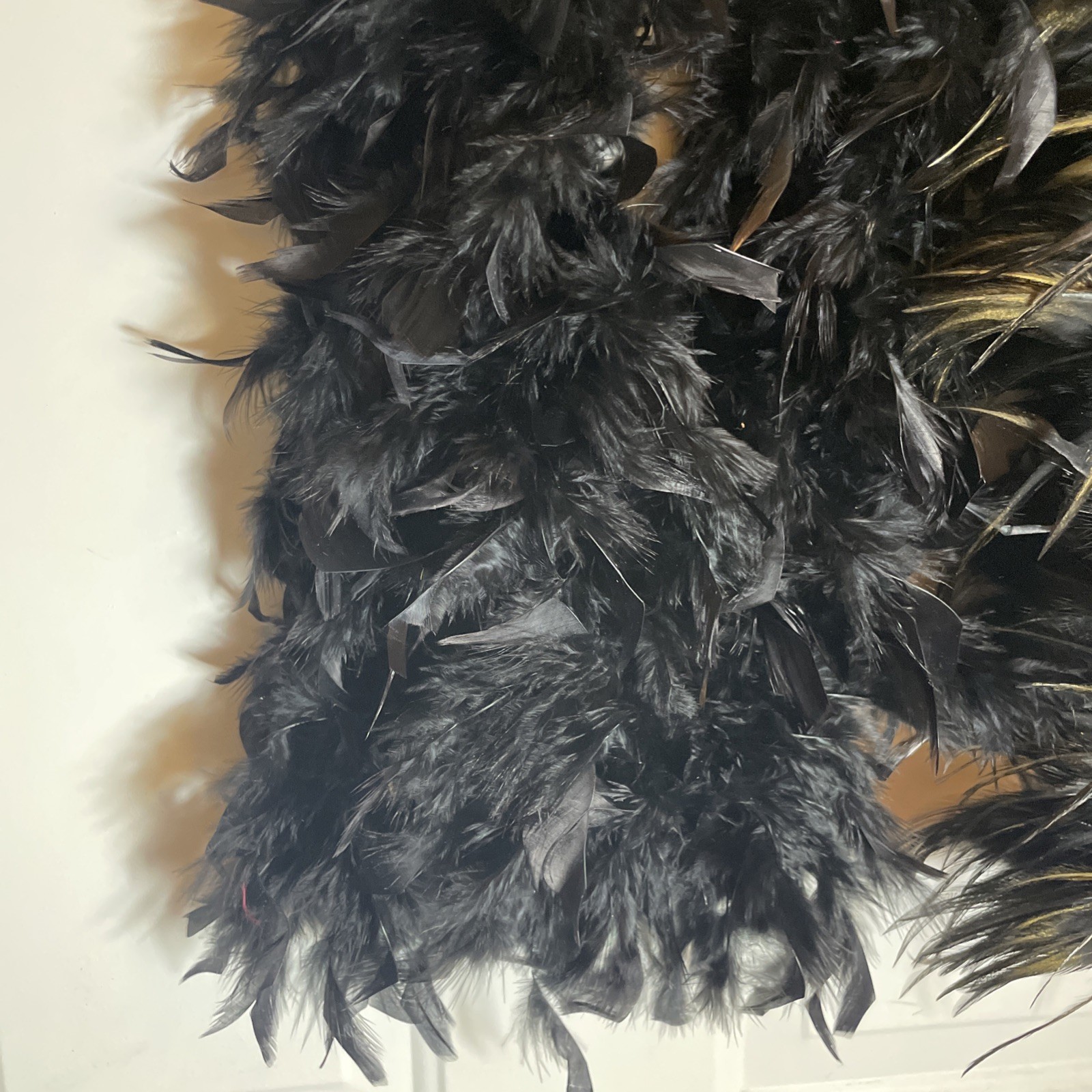 Lot of 2 Authentic Genuine Real Feather Boas Costume Accessory Runway Boa VTG