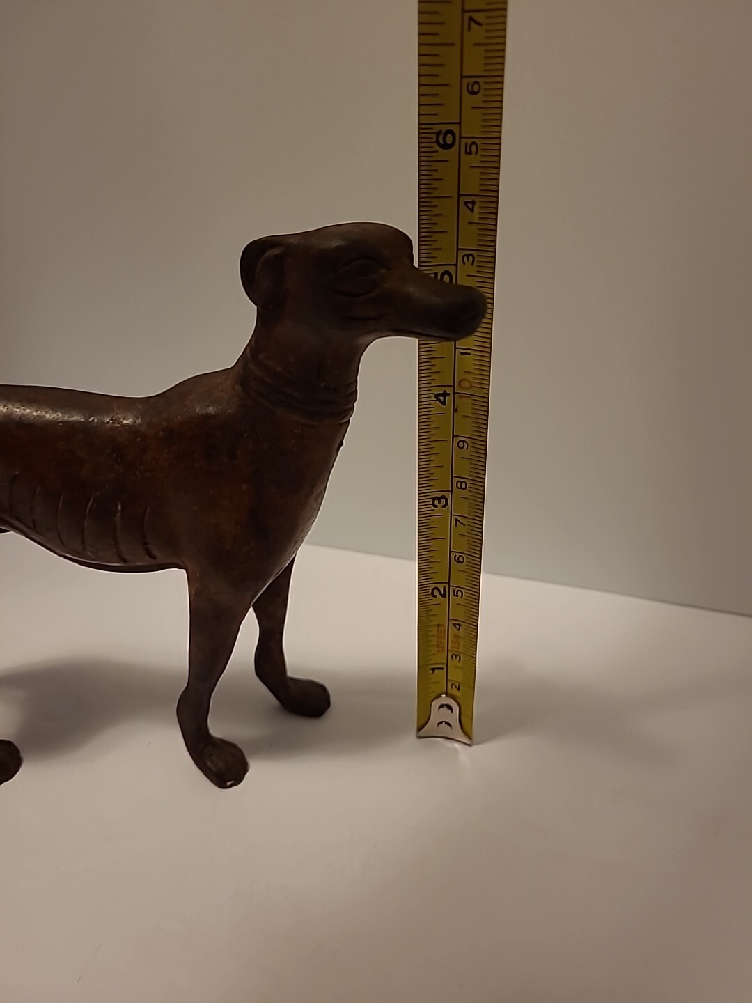 GREYHOUND Dog Figurine/Sculpture 19th C. Bronze 5 1/4" H x 7" L