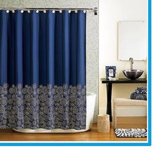 fabric Navy blue fabric Shower Curtain