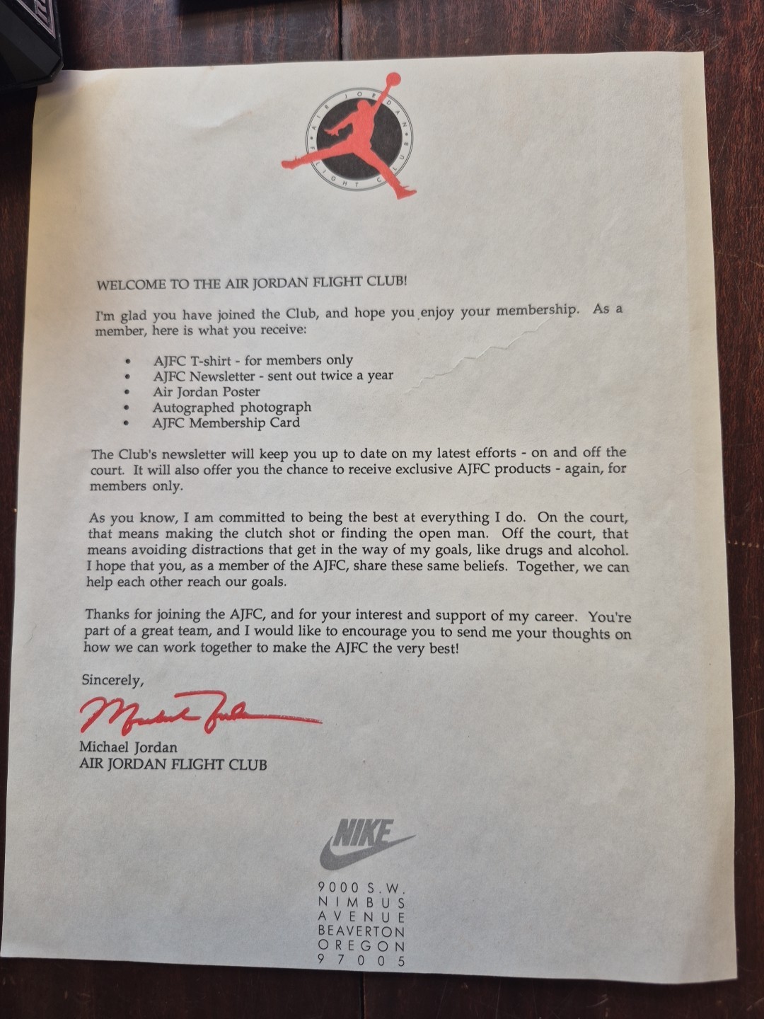 1991 Air Jordan Flight Club Welcome Kit 10pcs Including 1991 Calendar