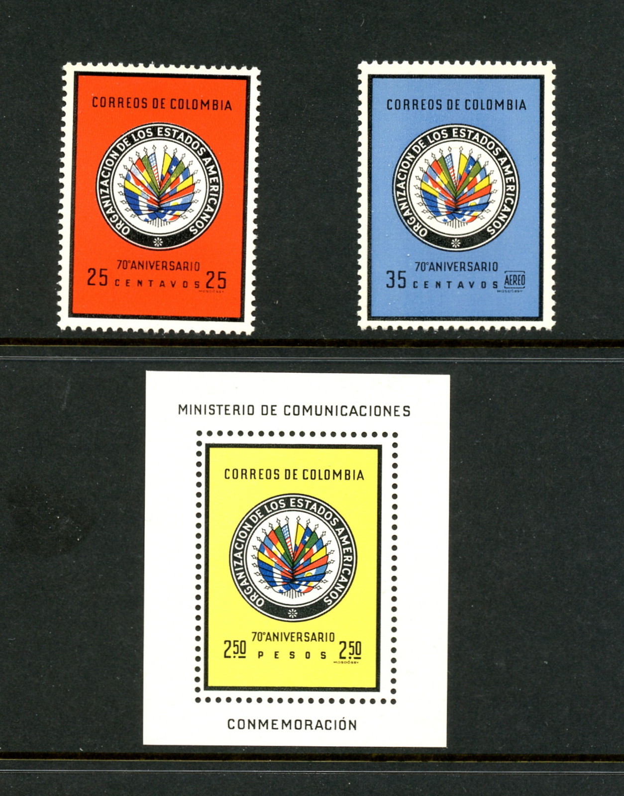 G633 Colombia 1962   Organization American States   flags     MNH