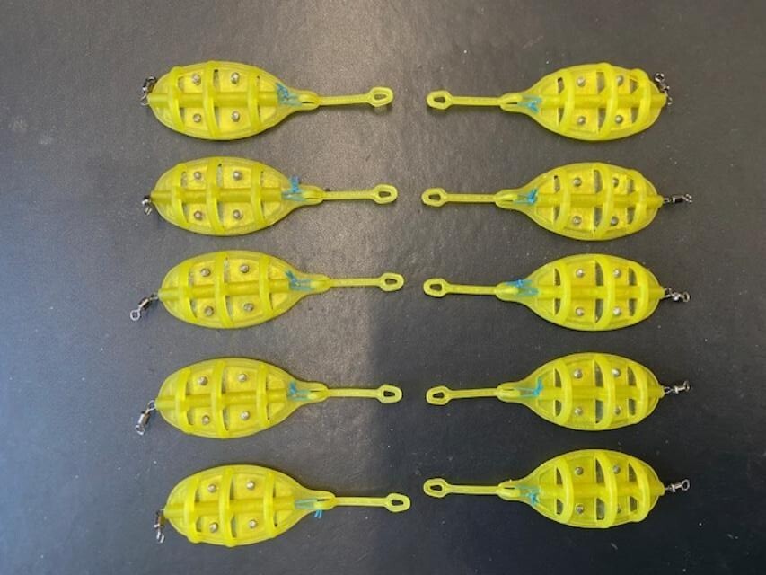 10 Elasticated Fishing Method Feeders Pellet 20 30g Flat Method SILVERFISH LIGHT