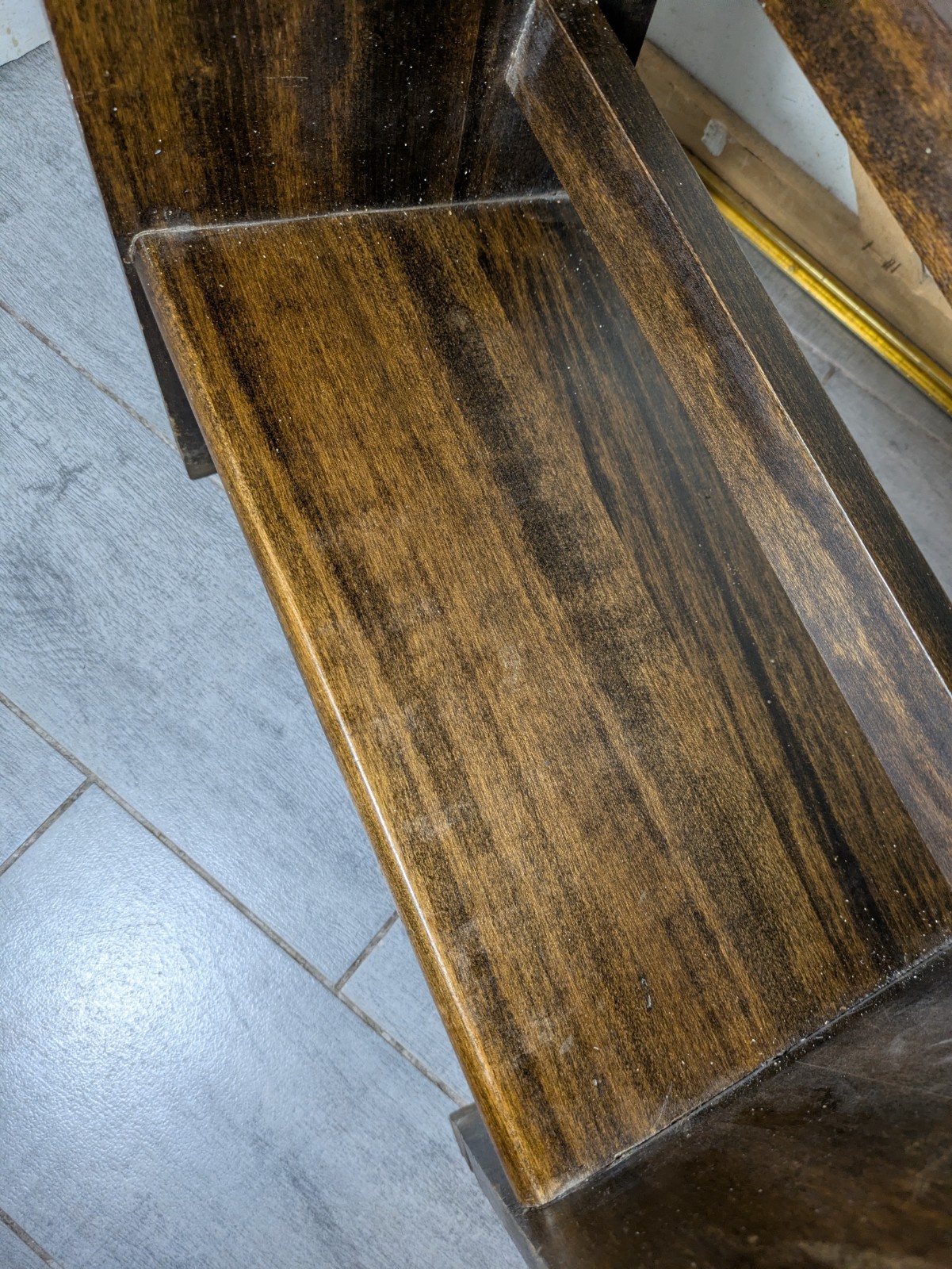 Vintage Mission Arts & Crafts Small Wood Bookcase Bookshelf 2-Tier Stand R87