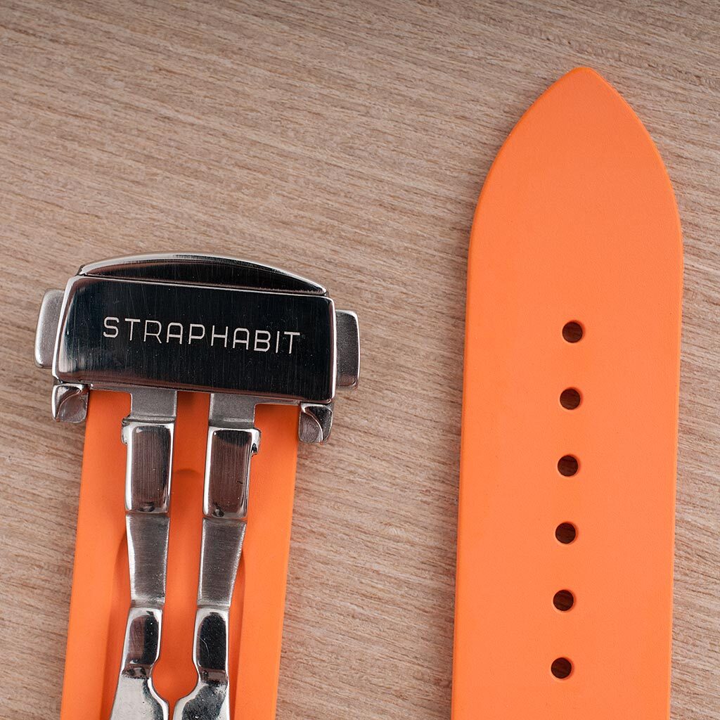 Single Fold Deployant Watch Buckle Clasp Deployment Silver Black Butterfly tag