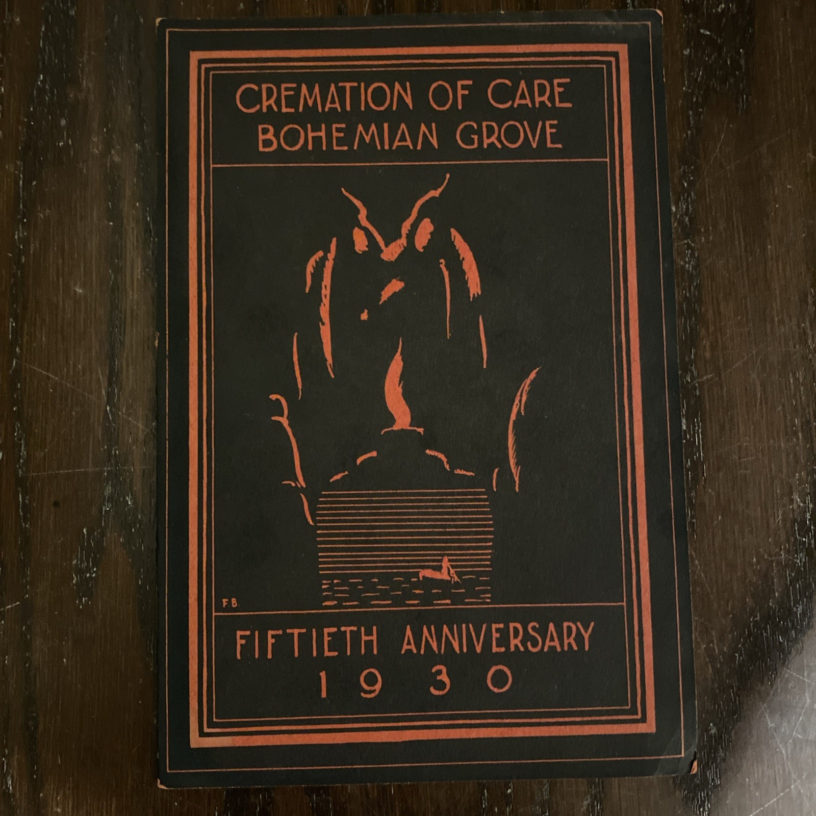 BOHEMIAN GROVE Cremation Of Care 1930 Booklet RARE Ritual
