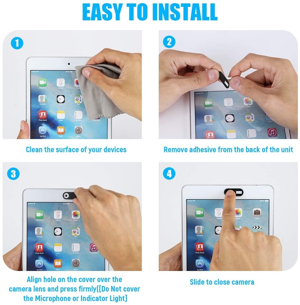 9 Pieces WebCam Cover Slide Camera Privacy Security Protect Sticker Phone Laptop