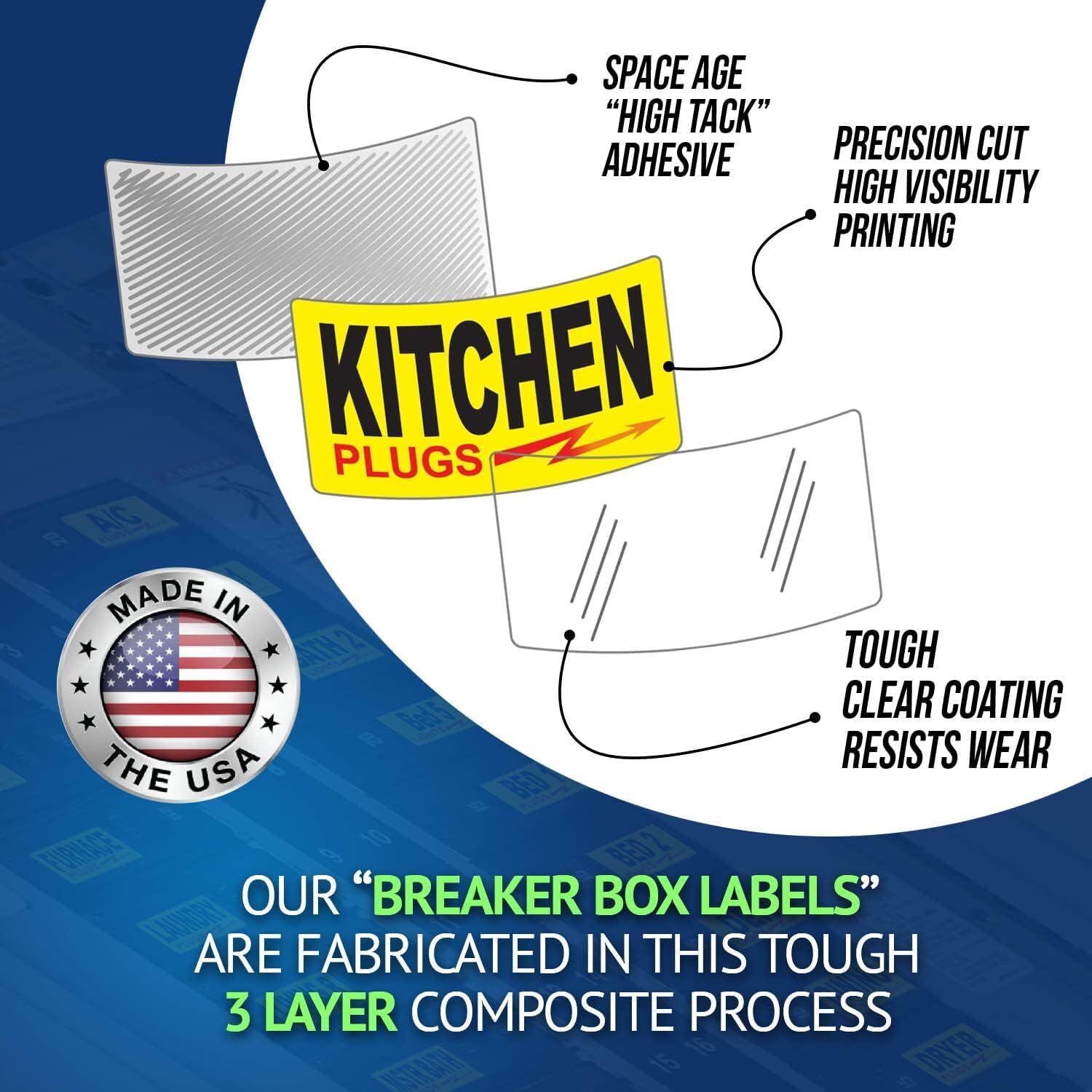 Vinyl Labels for Breaker Panel Boxes 170 Circuit Breaker Decals Choose Your Set