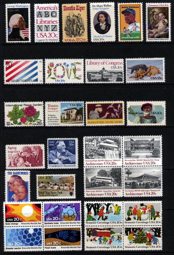 1982 U.S. COMMEMORATIVE YEAR SET *30 STAMPS* MINT-NH