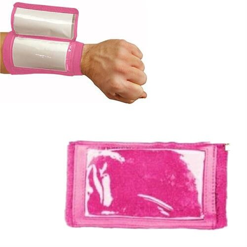 Martin Sports Single (1) YOUTH 3 Pocket Football Baseball Wristband Coach, PINK