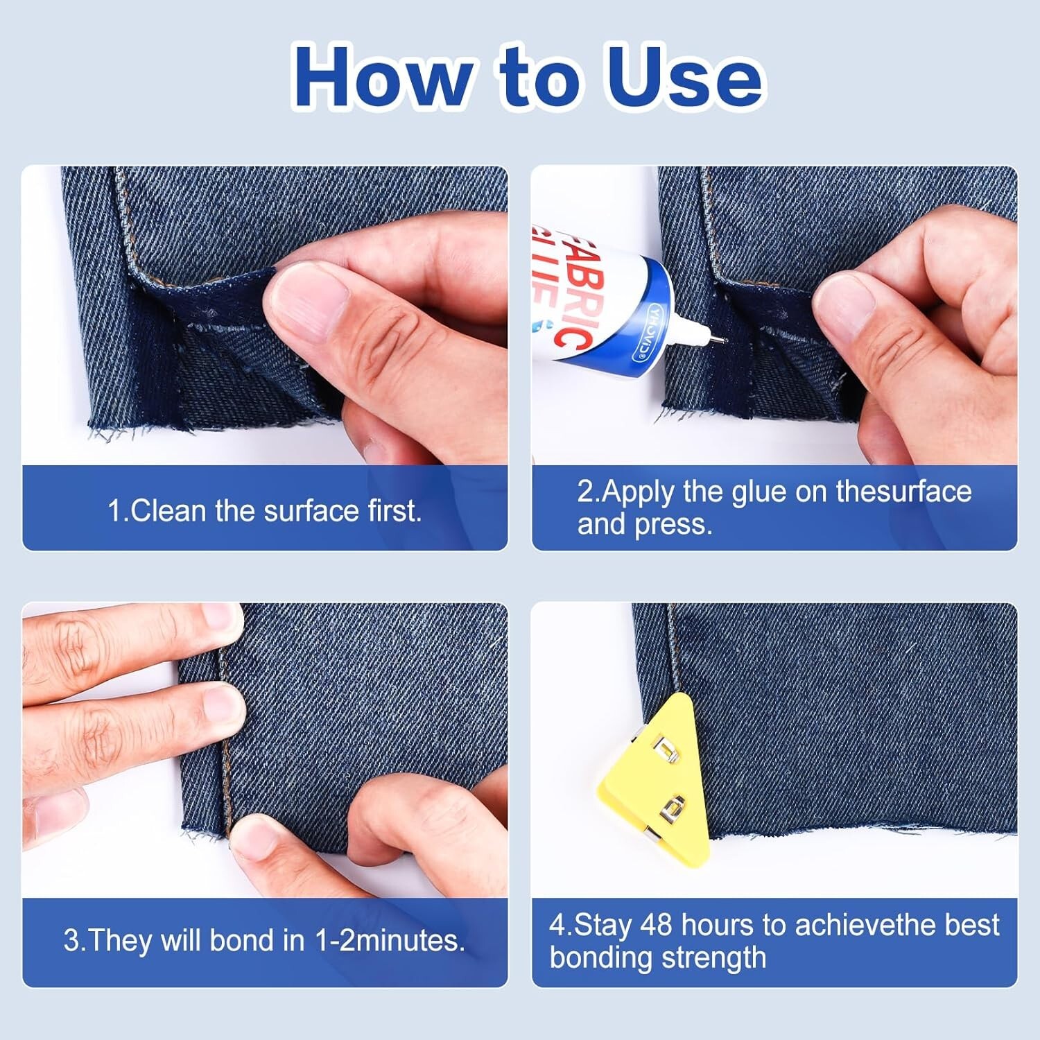 Fabric Glue Mighty Mend it Fabric Glue Permanent Clear Washable Clothing Glue