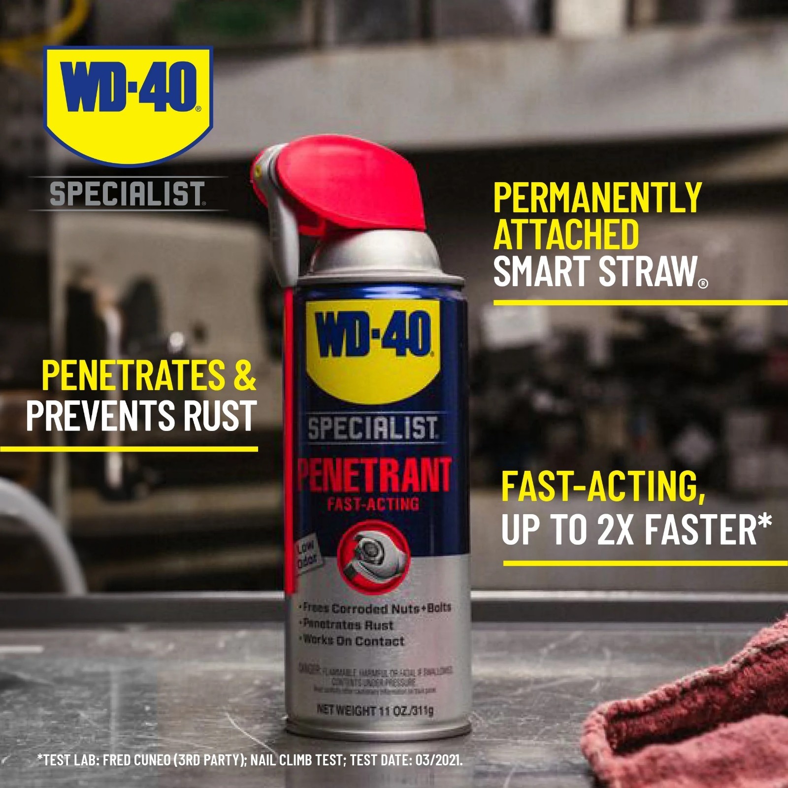 (2 pack) WD-40 Specialist Fast-Acting Penetrant Spray, 11 oz