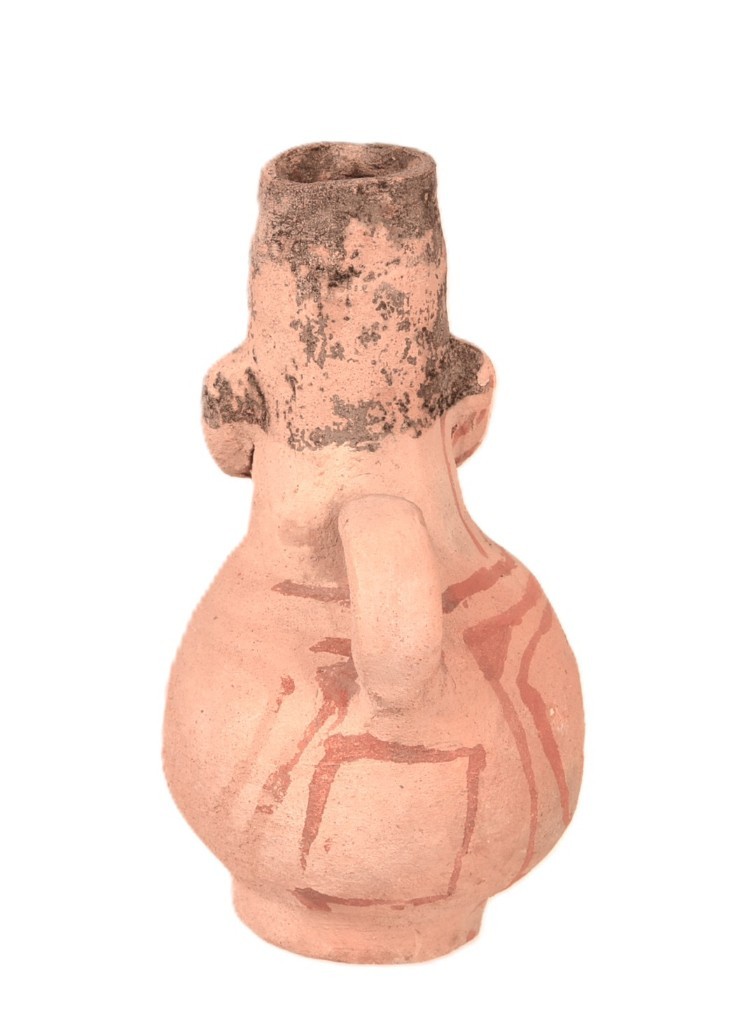 Mohave Effigy Jar ca. 1920 6.875" H x 4.25" L x 3.75" W Hand Coiled Clay