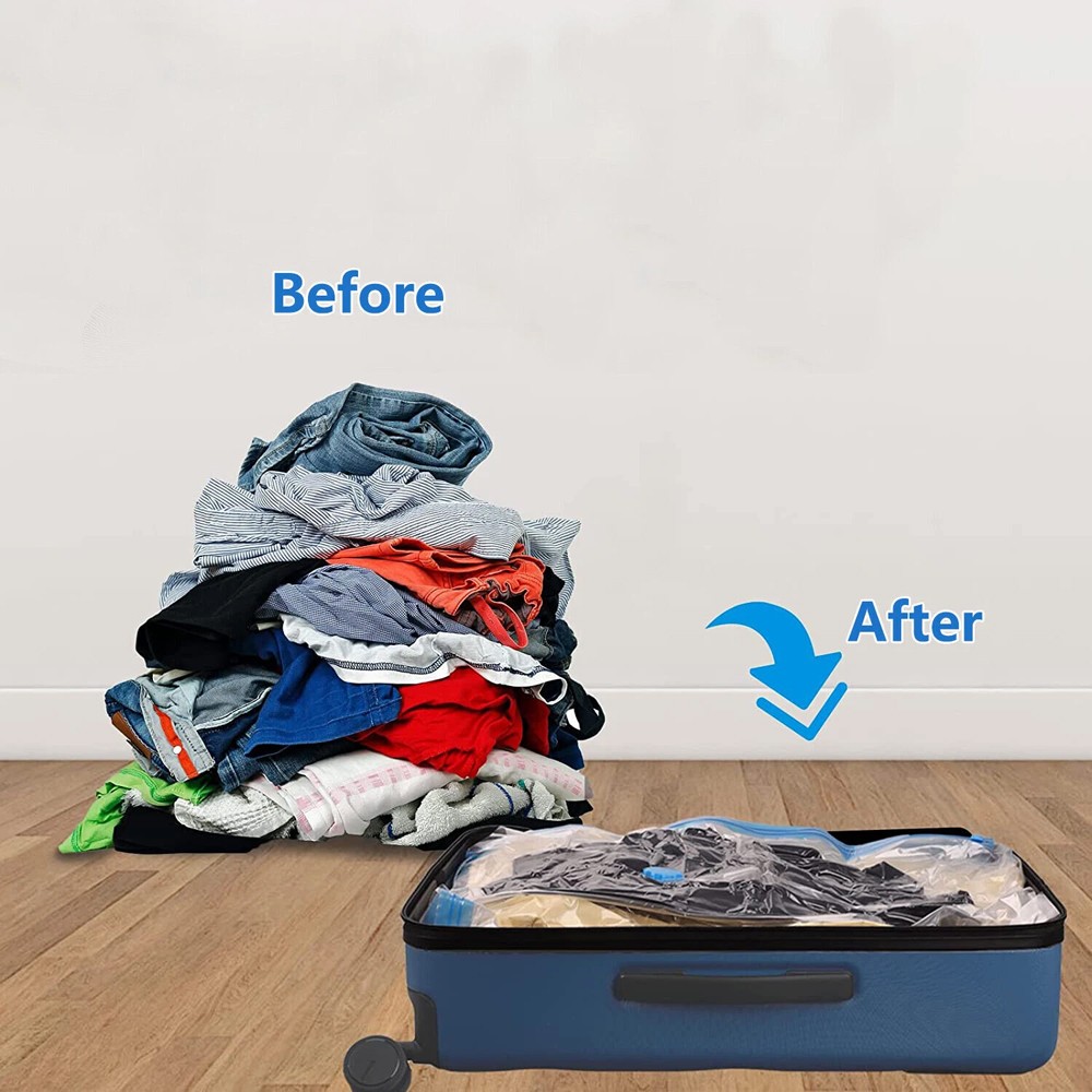 24 Jumbo Vacuum Storage Bags Travel Clothes Organizer, New